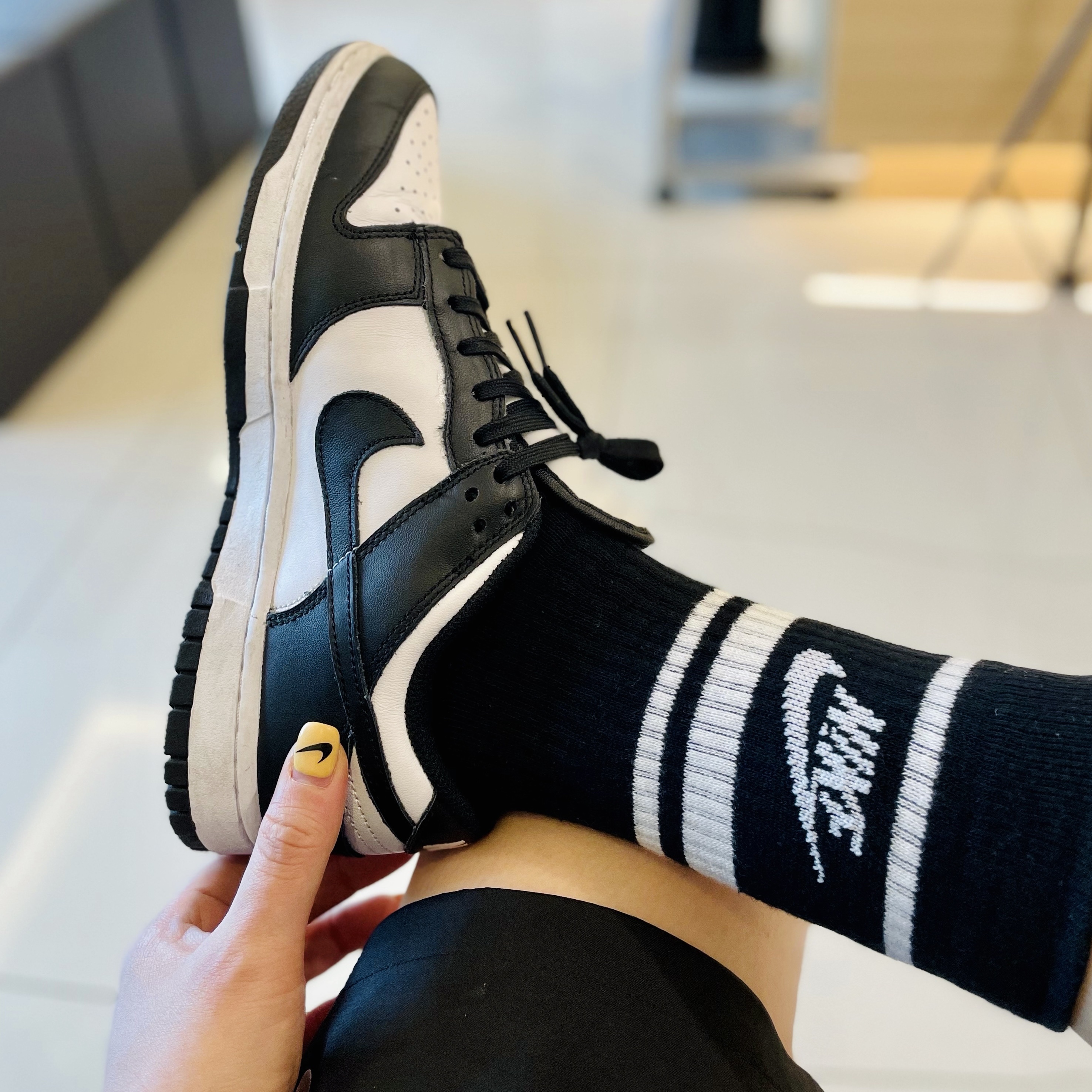 Nike Dunk Low Retro Black, (W) Nike Dunk Low Black 착용 스타일