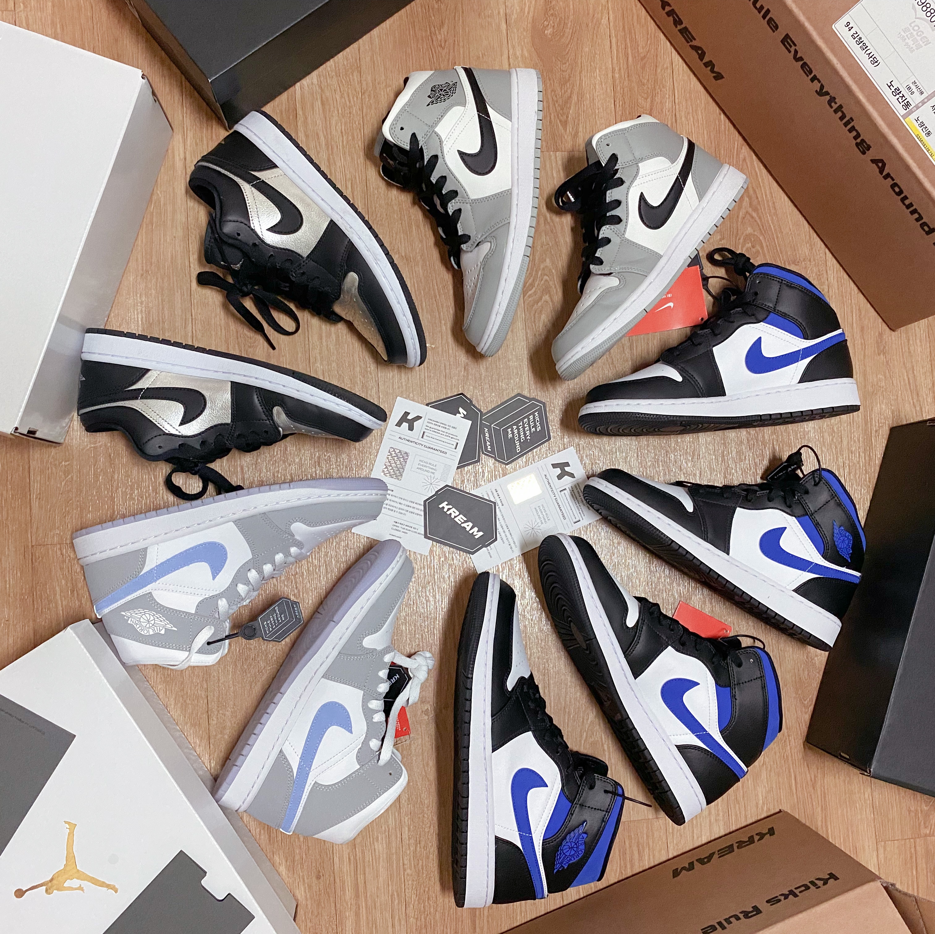 (GS) Jordan 1 Mid Light Smoke Grey, Jordan 1 Mid Light Smoke Grey 착용 스타일 - 1