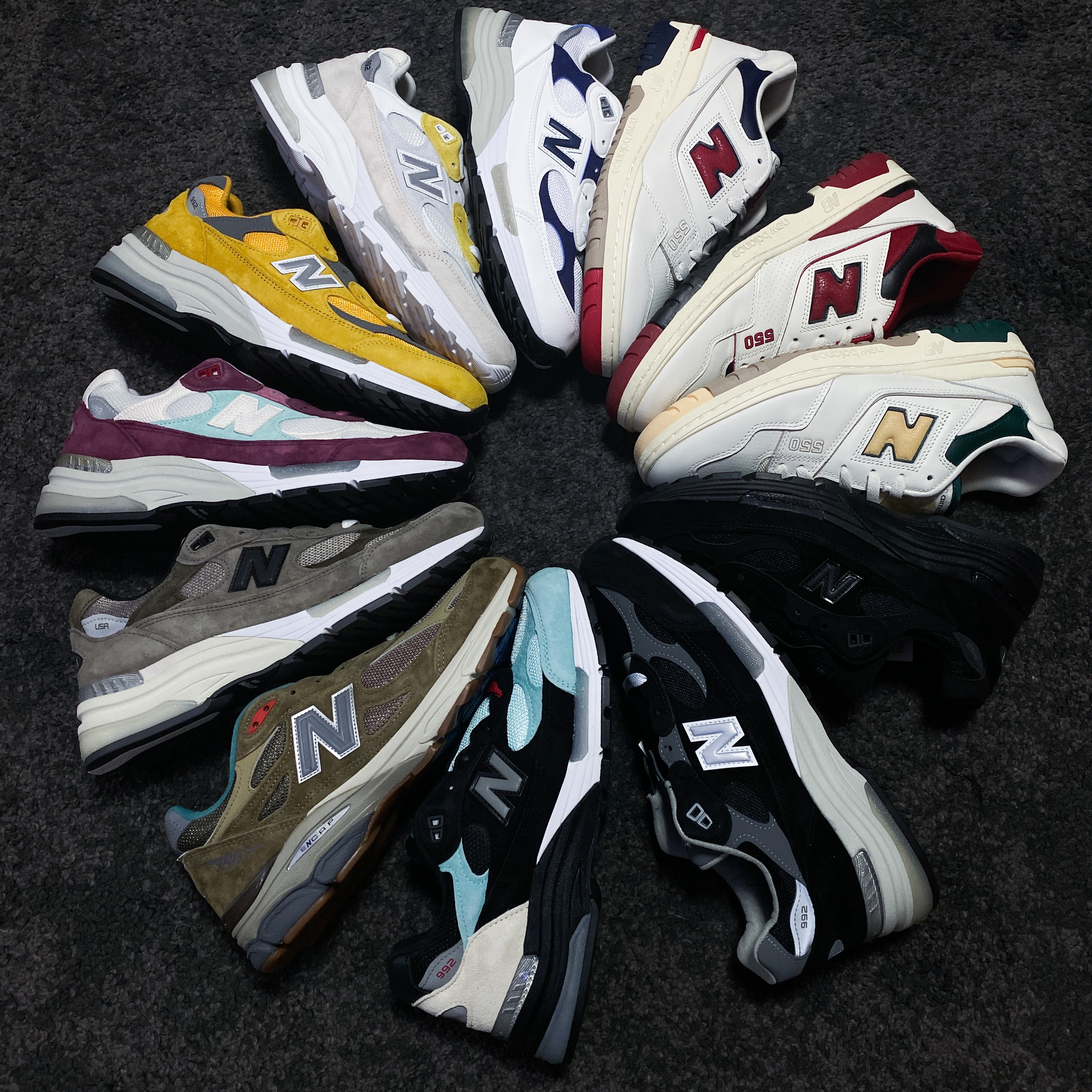 New Balance x Paperboy Paris 992 Made in USA Fried Egg, New Balance 992 Made in USA White Navy ์ฐฉ์ฉ ์คํ์ผ