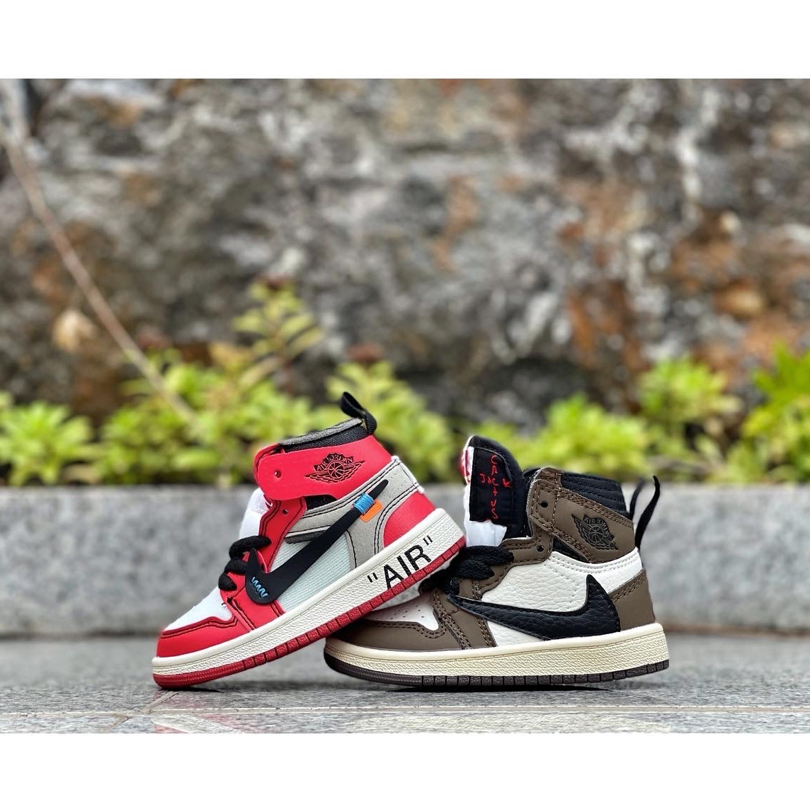 Jordan 1 x Travis Scott Retro High OG SP Mocha, Jordan 1 x Off-White Retro High Chicago The Ten 착용 스타일