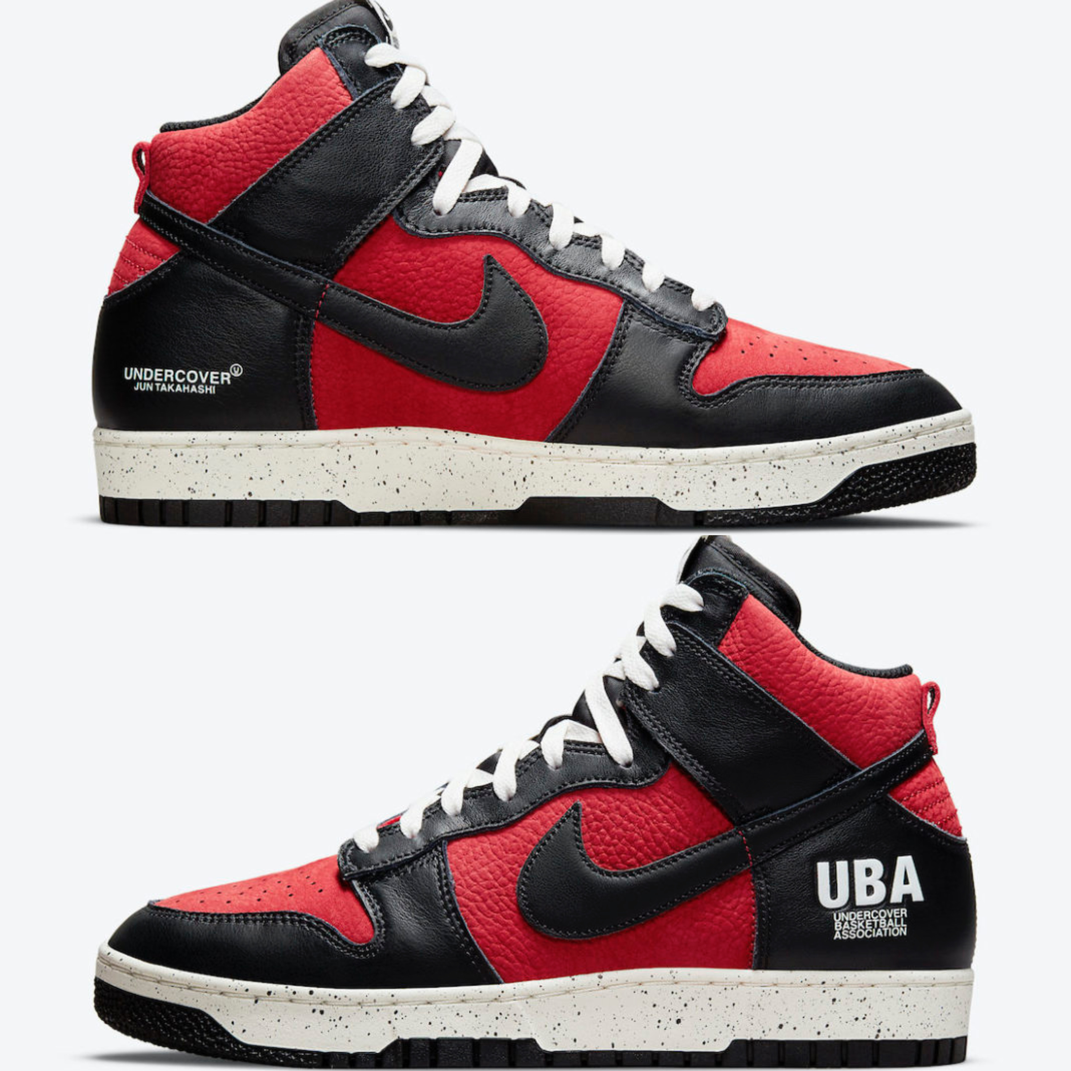 Nike x Undercover Dunk High 1985 Gym Red 착용 스타일 - 3