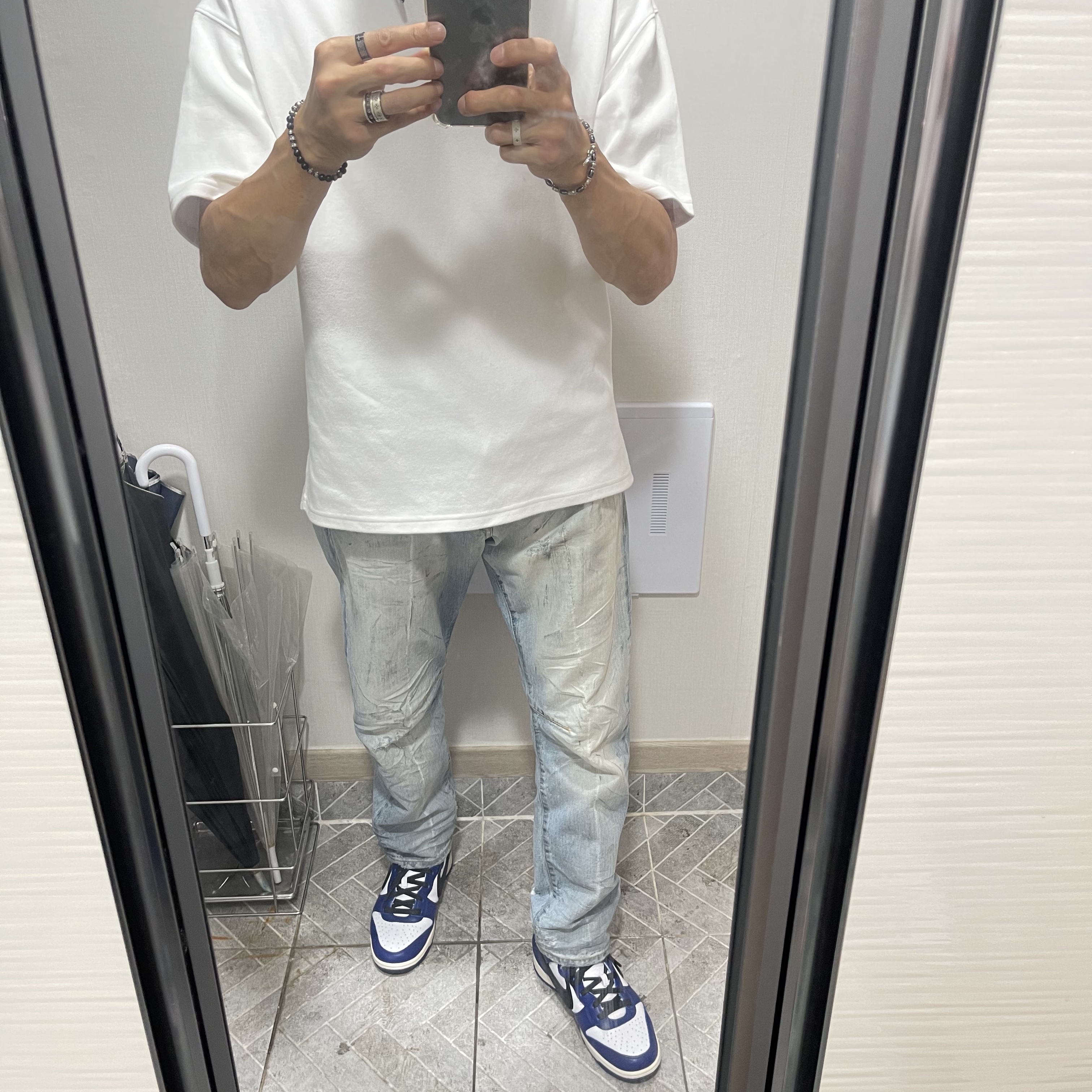 Nike x Ambush Dunk High Deep Royal Blue 착용 스타일 - 2