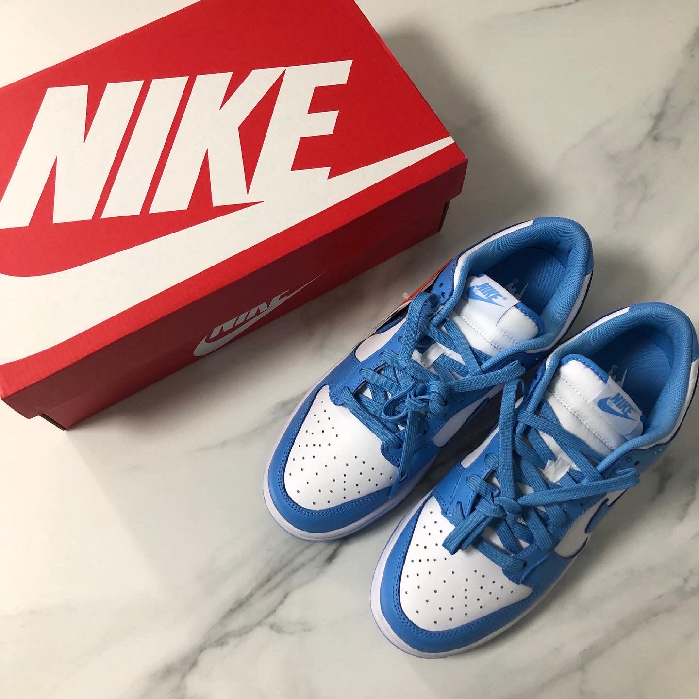 Nike Dunk Low Retro University Blue, (W) Nike Dunk Low Coast 착용 스타일 - 1