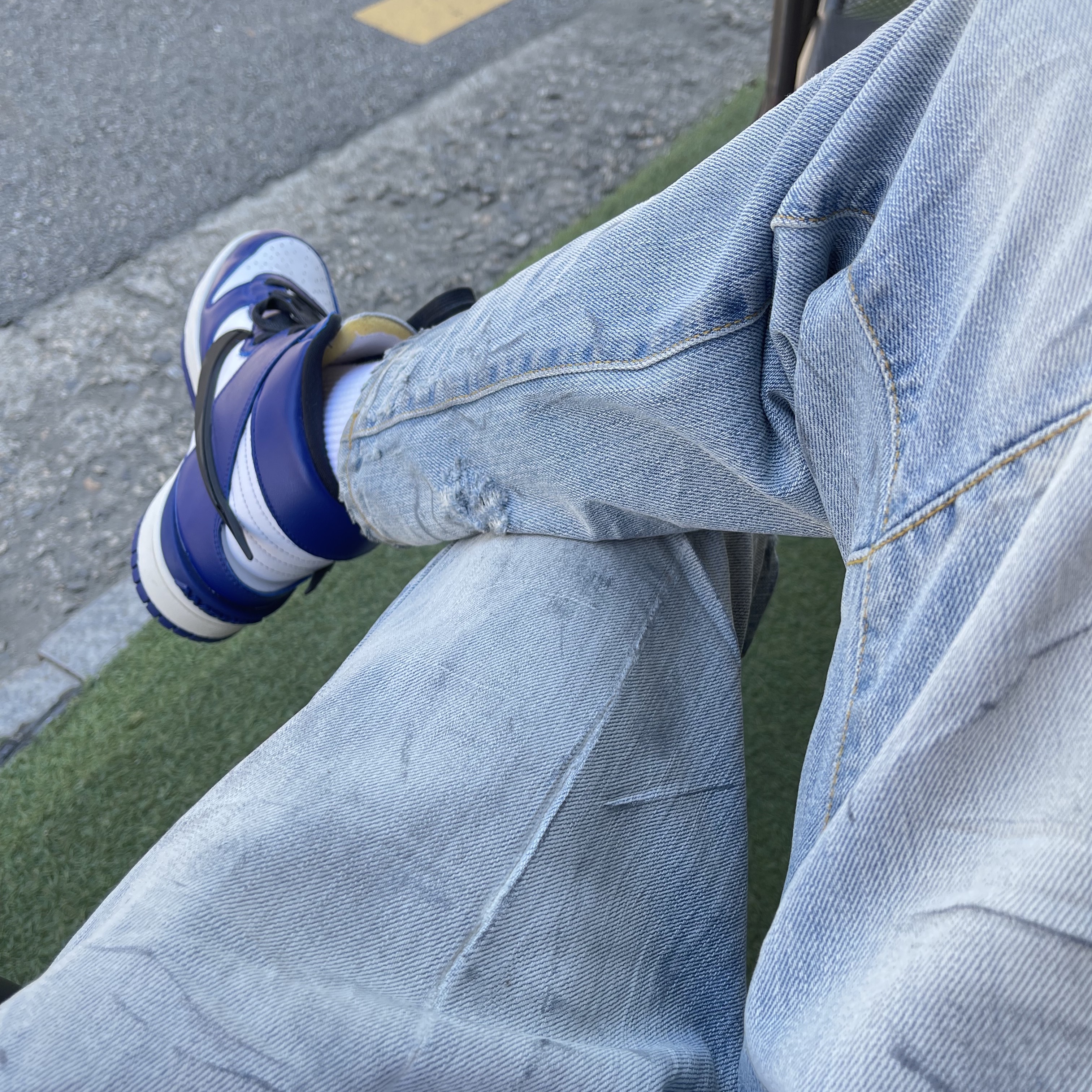 Nike x Ambush Dunk High Deep Royal Blue 착용 스타일 - 2