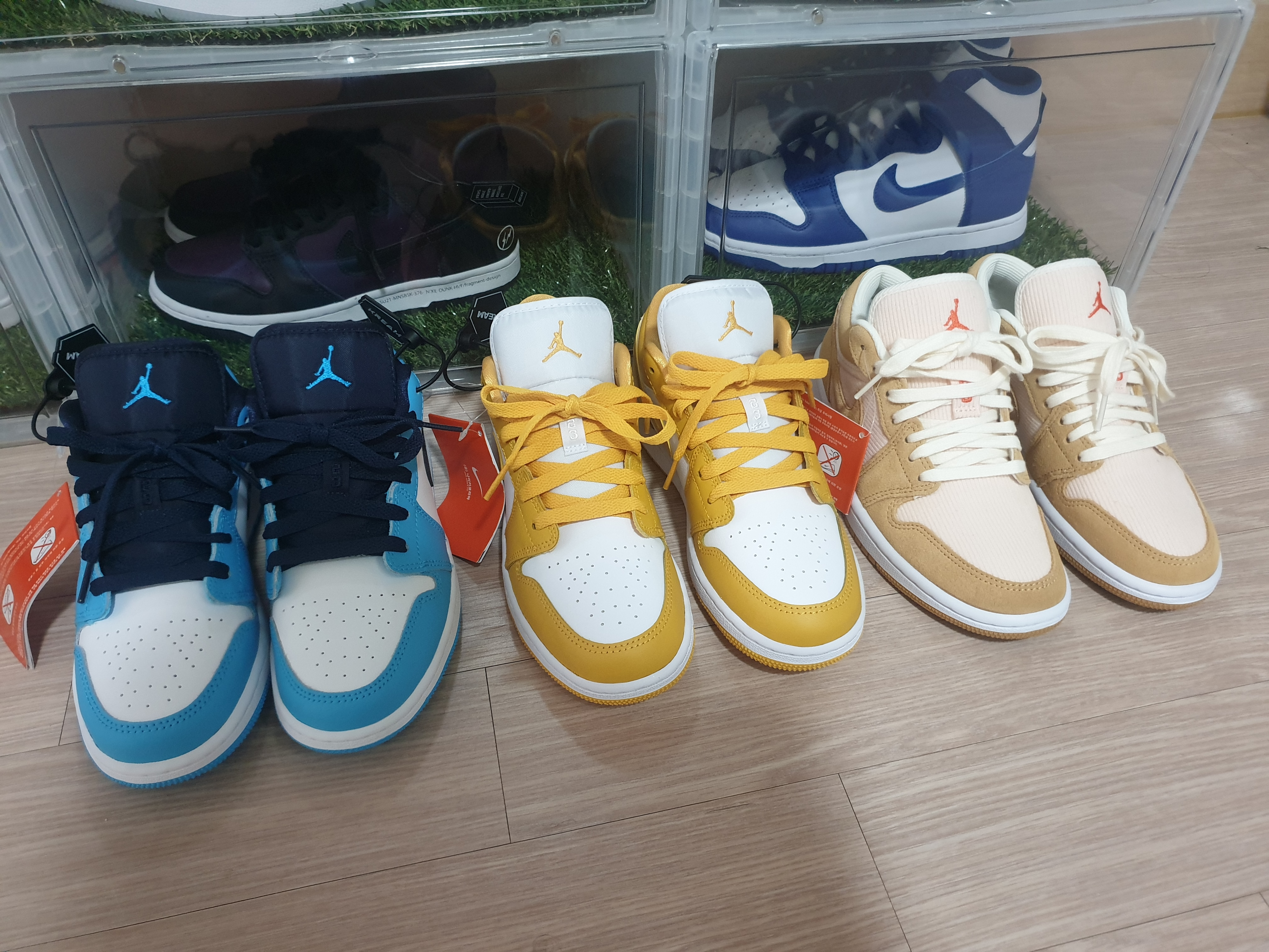 Jordan 1 Low Pollen, (GS) Jordan 1 Low Pollen 착용 스타일 - 2