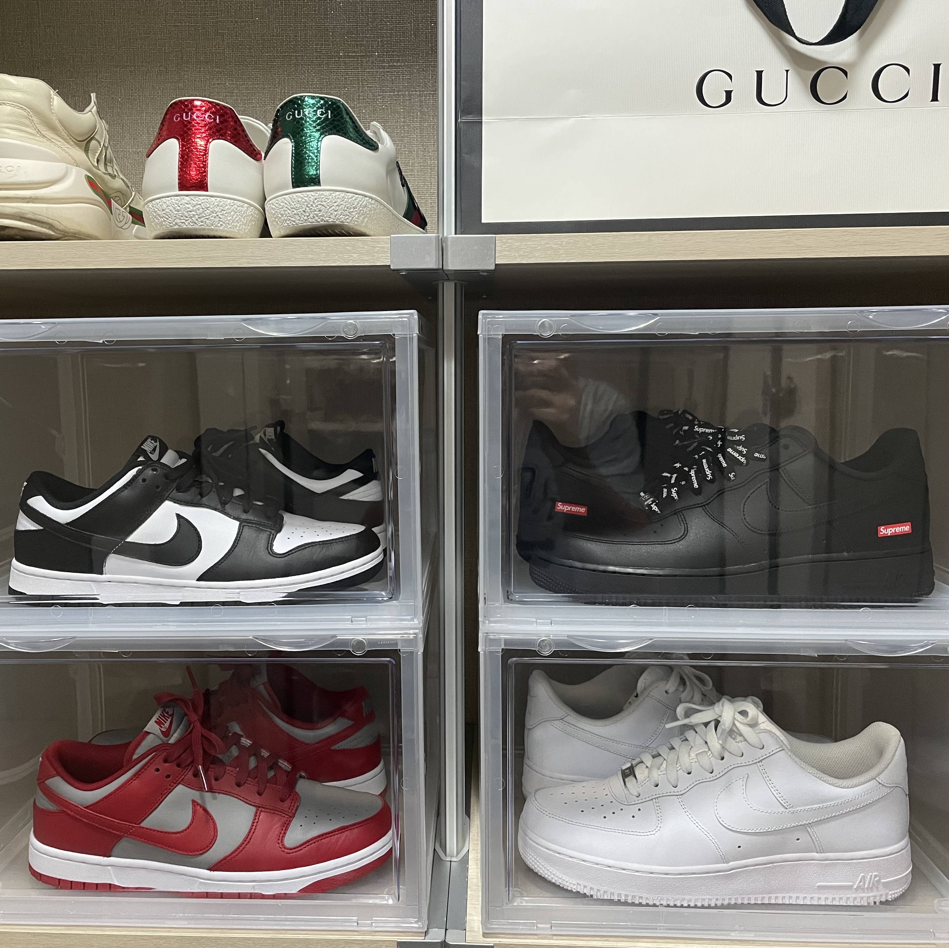 Nike x Supreme Air Force 1 Low Black, Nike Air Force 1 '07 Low White 착용 스타일 - 2