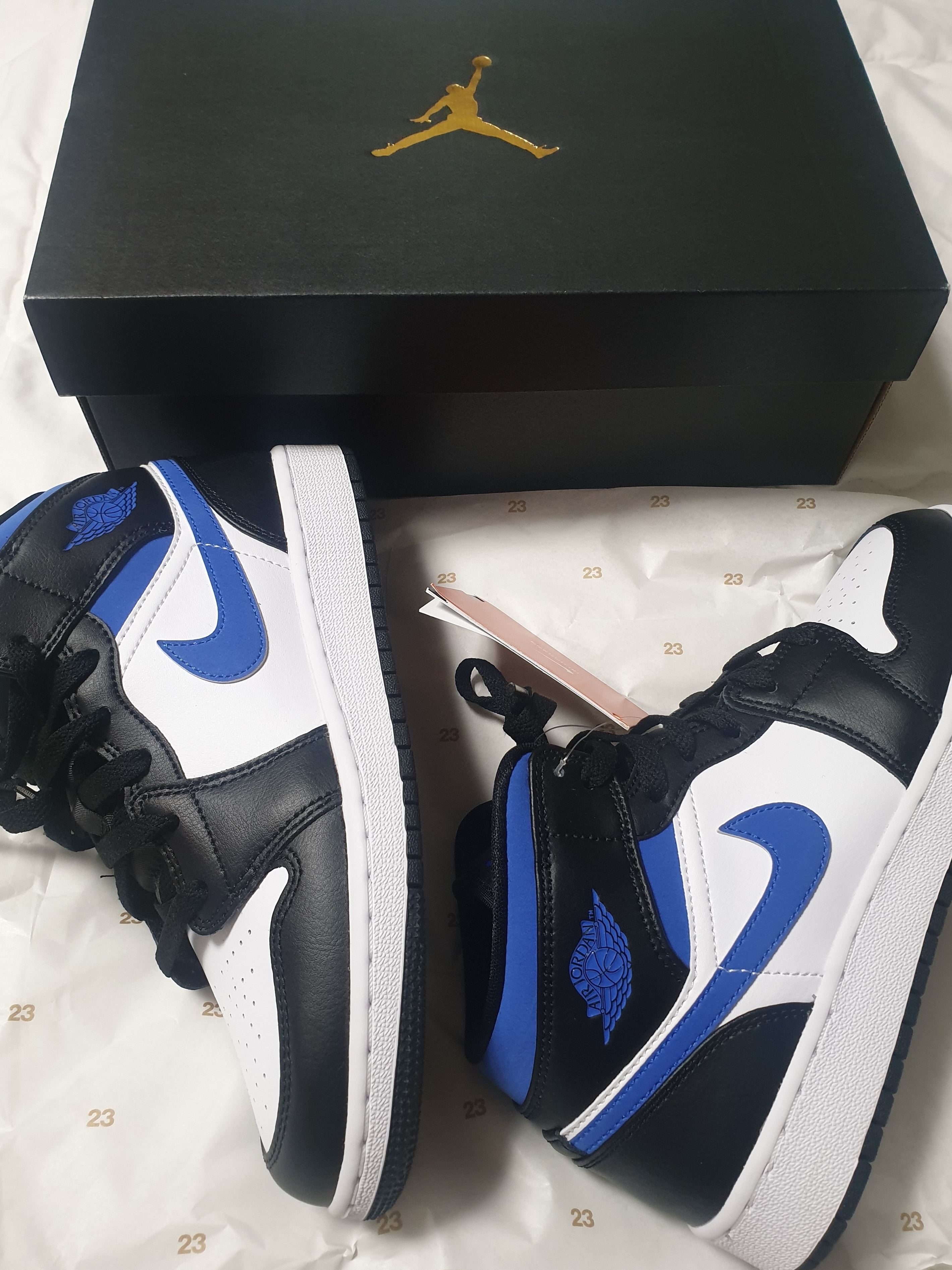 Jordan 1 Mid Racer Blue, (GS) Jordan 1 Mid Racer Blue 착용 스타일 - 1