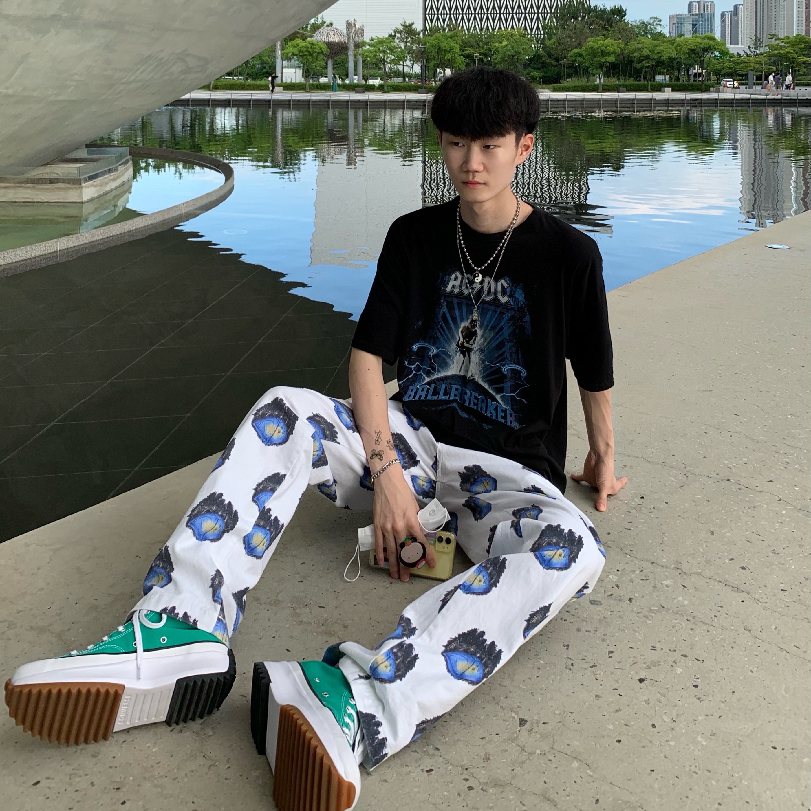 Converse Run Star Hike Hi Court Green 착용 스타일 - 2
