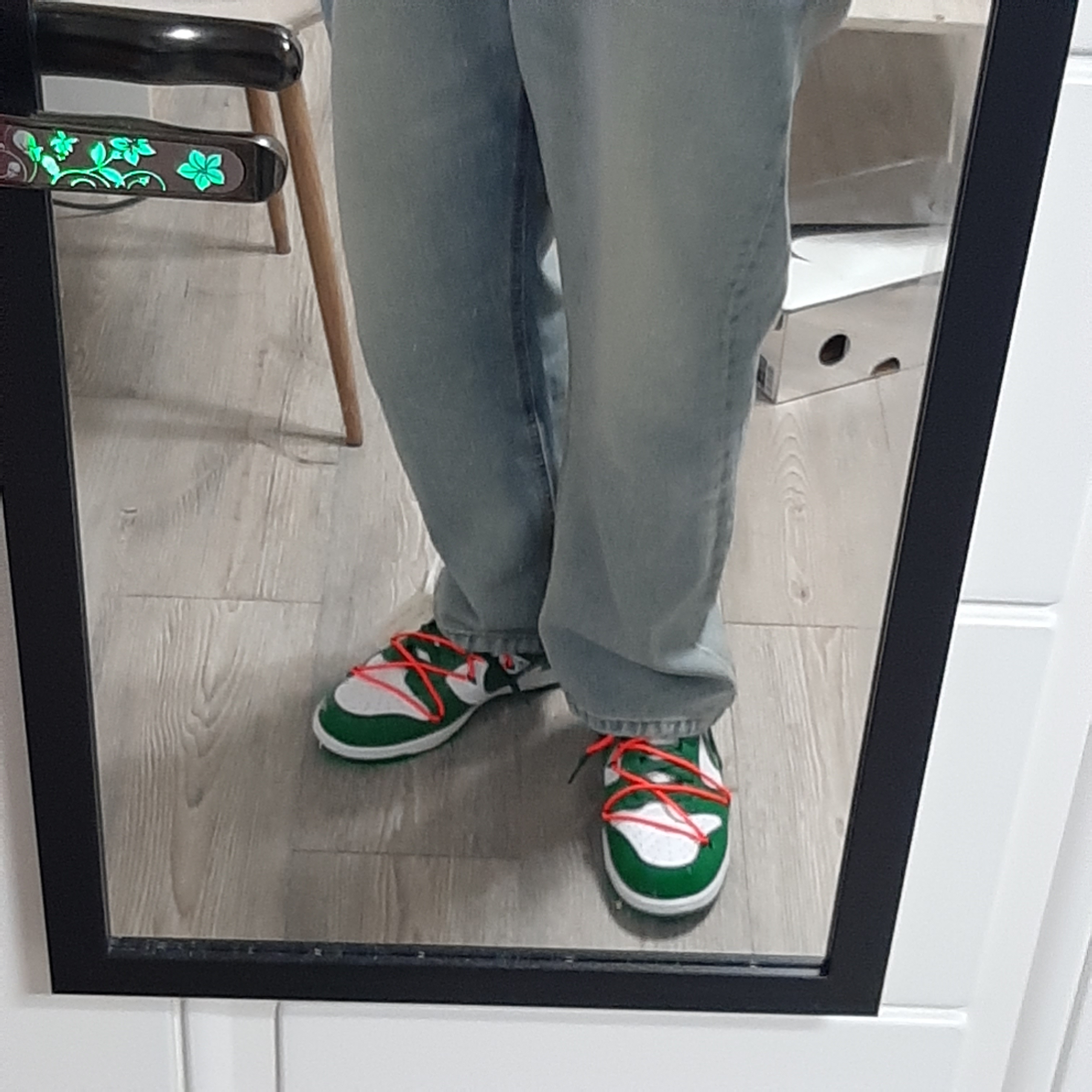 Nike x Off-White Dunk Low Pine Green 착용 스타일 - 2