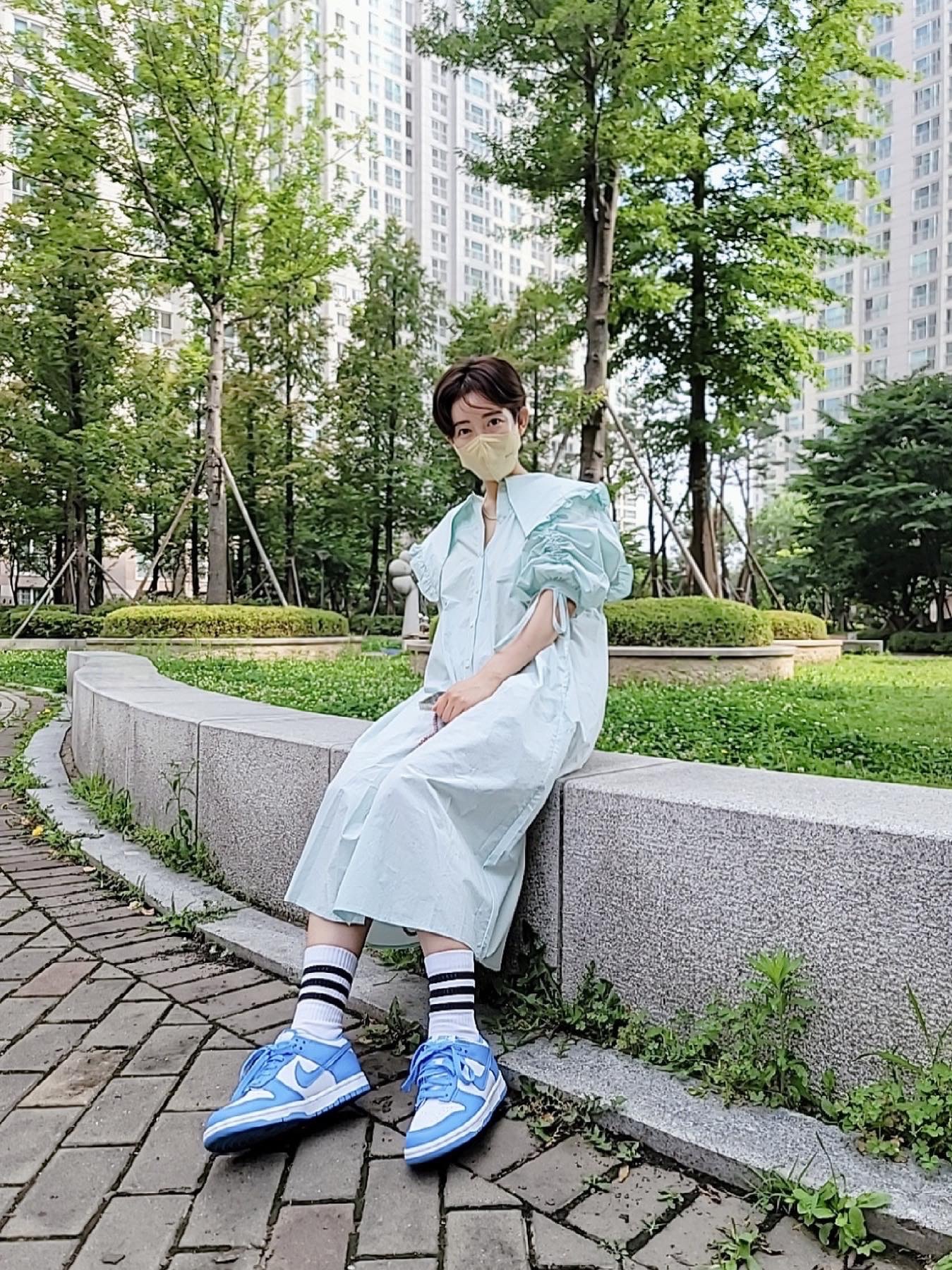 Nike Dunk Low Retro University Blue 착용 스타일