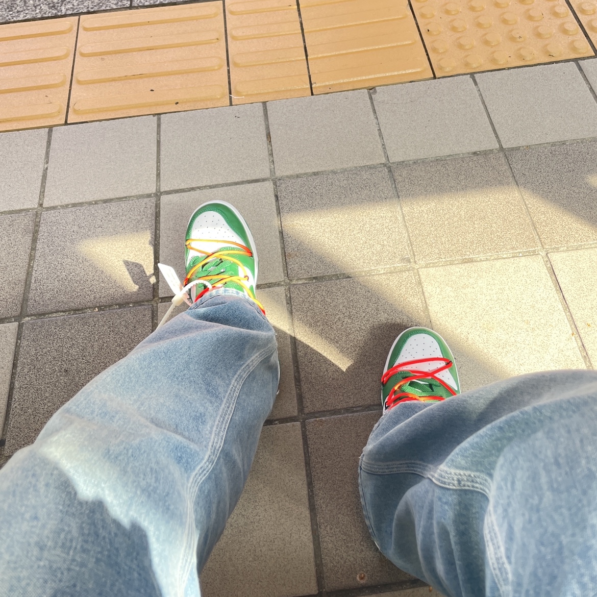Nike x Off-White Dunk Low Pine Green 착용 스타일