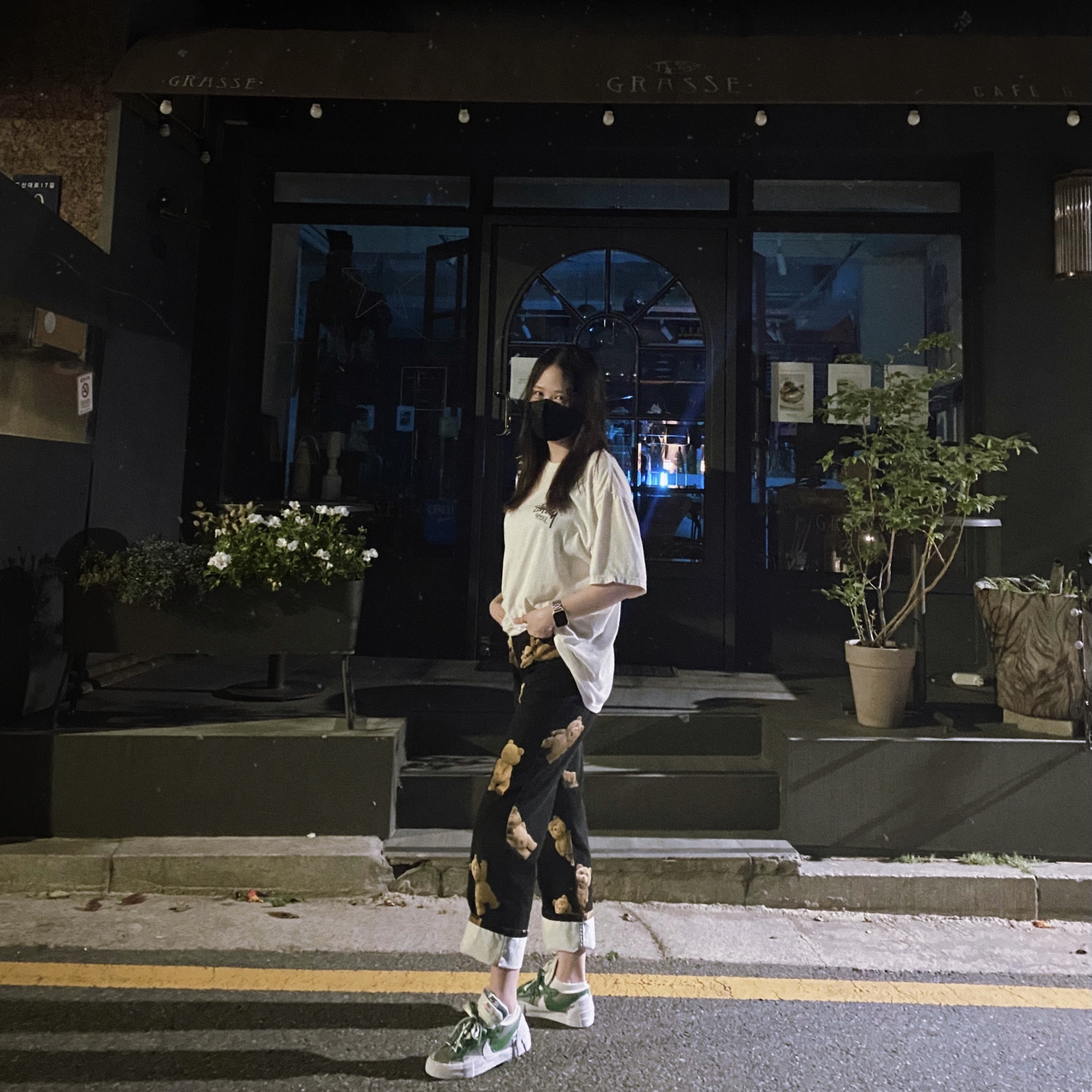 Nike x Sacai Blazer Low Classic Green 착용 스타일