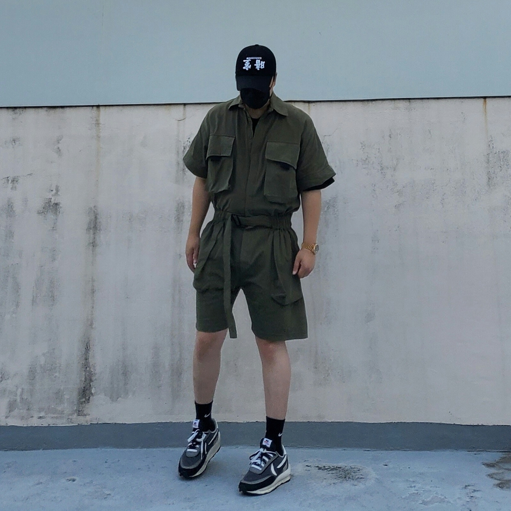 Nike x Sacai LDWaffle Black 착용 스타일