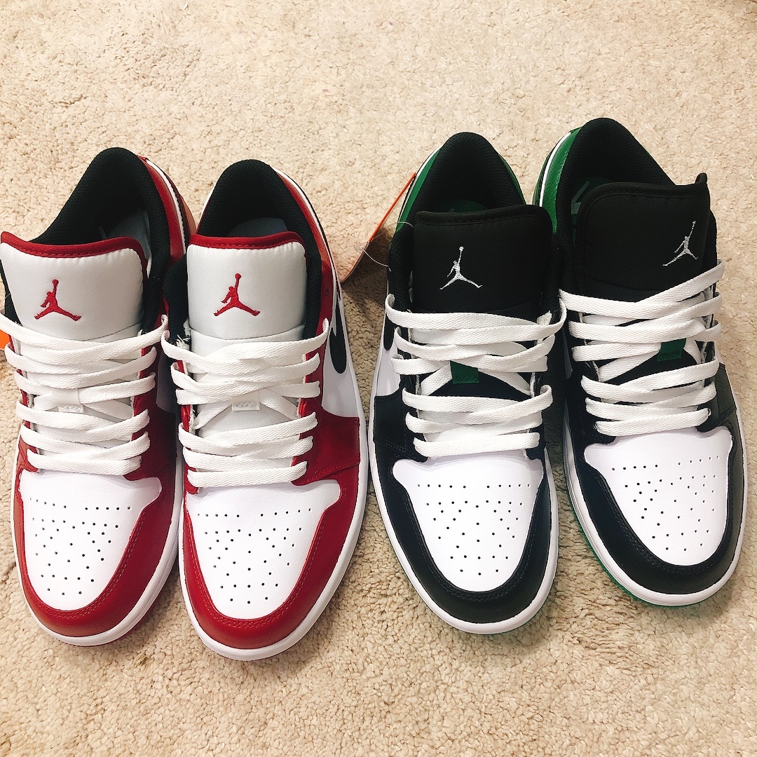 Jordan 1 Low White Lucky Green 착용 스타일 - 4