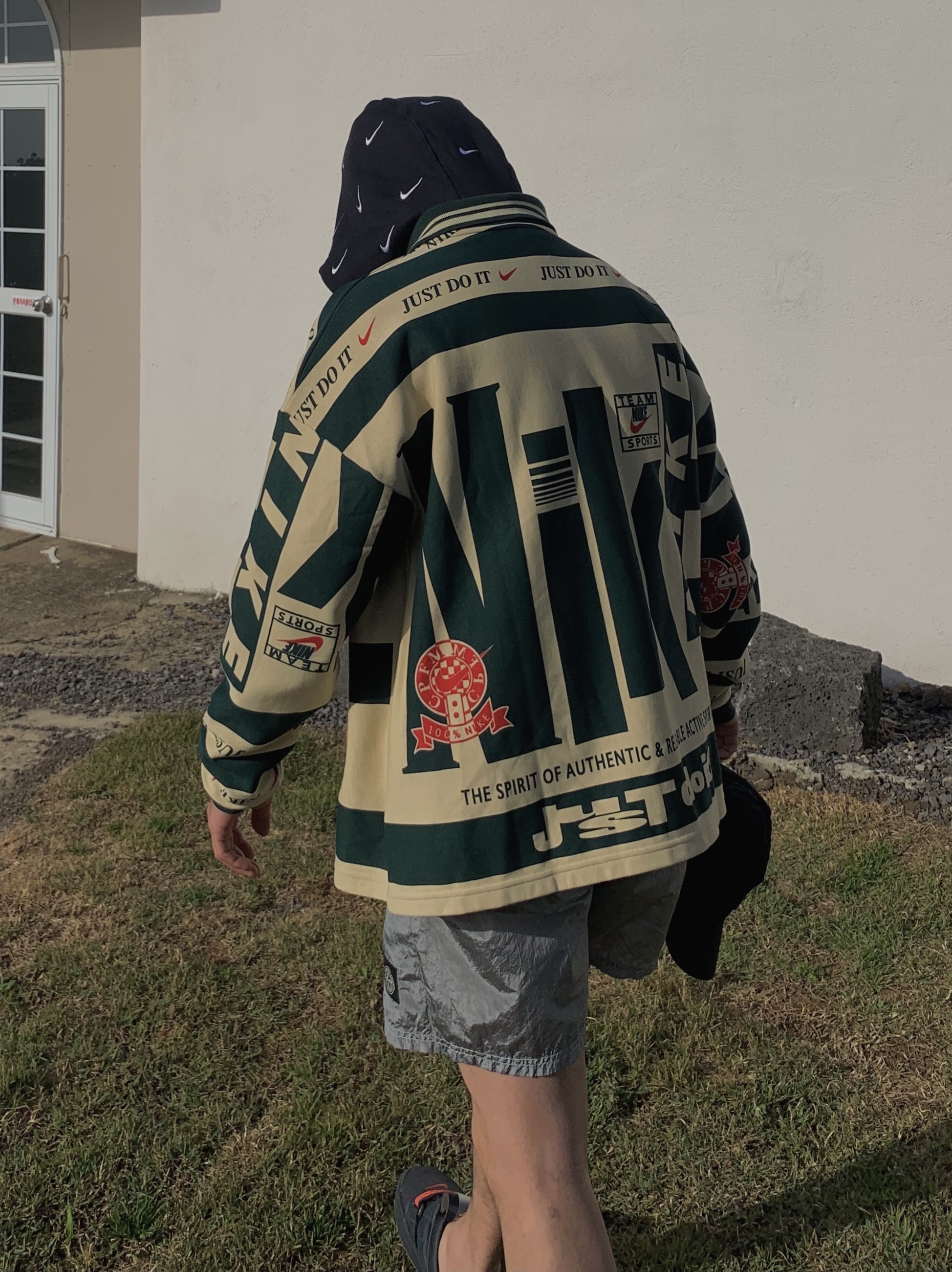 Nike x Cactus Plant Flea Market Long Sleeve Polo Natural - US/EU 착용 스타일 - 1