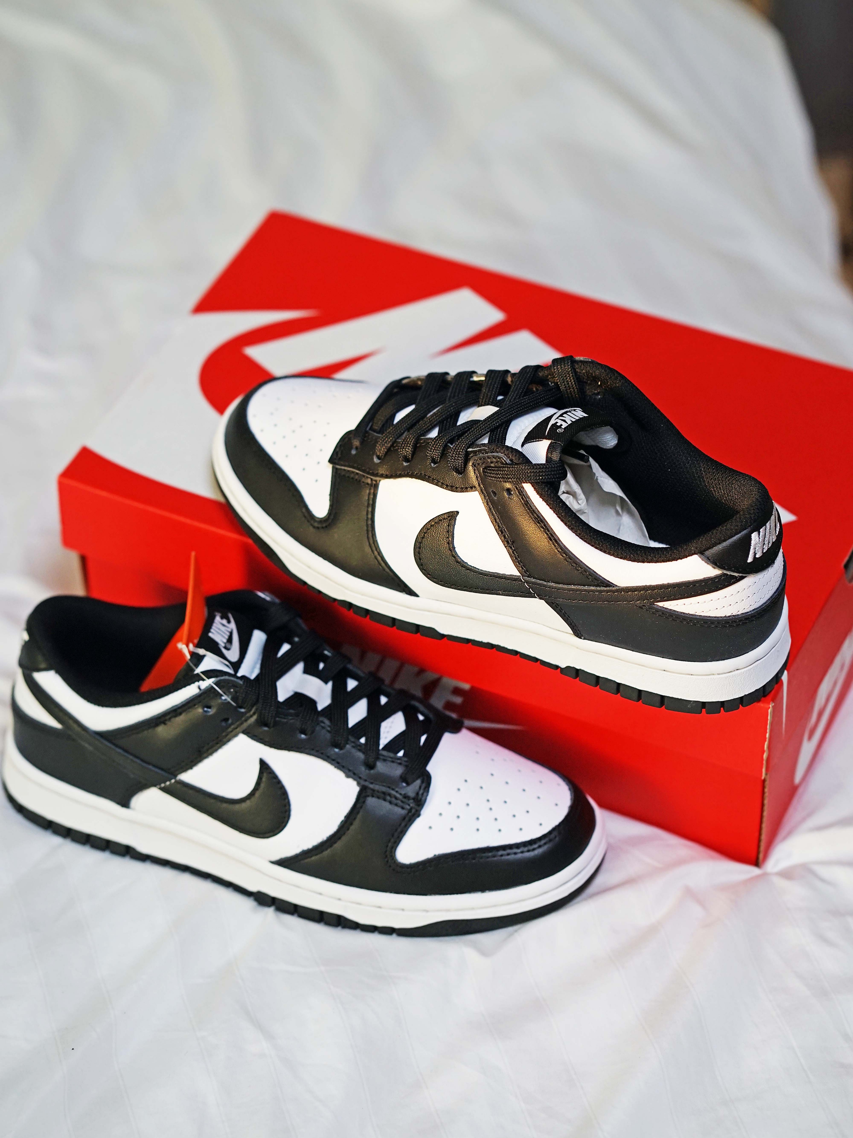 Nike Dunk Low Retro Black, (W) Nike Dunk Low Black 착용 스타일 - 1