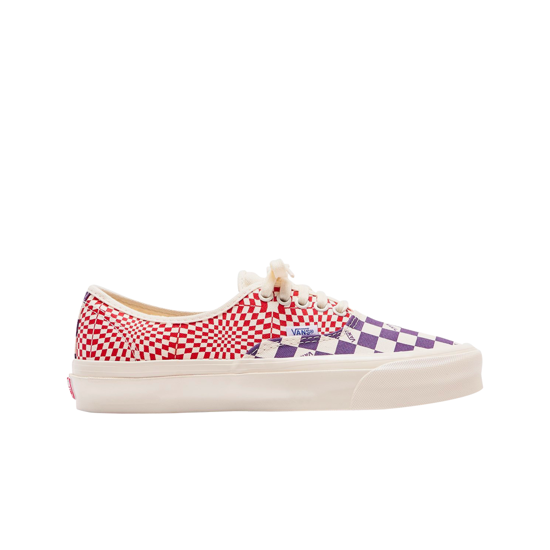 반스 볼트 OG 어센틱 LX 로고 체크 인디고 레이싱 레드(Vans Vault OG Authentic LX Logo Check Indigo Racing Red) - 1