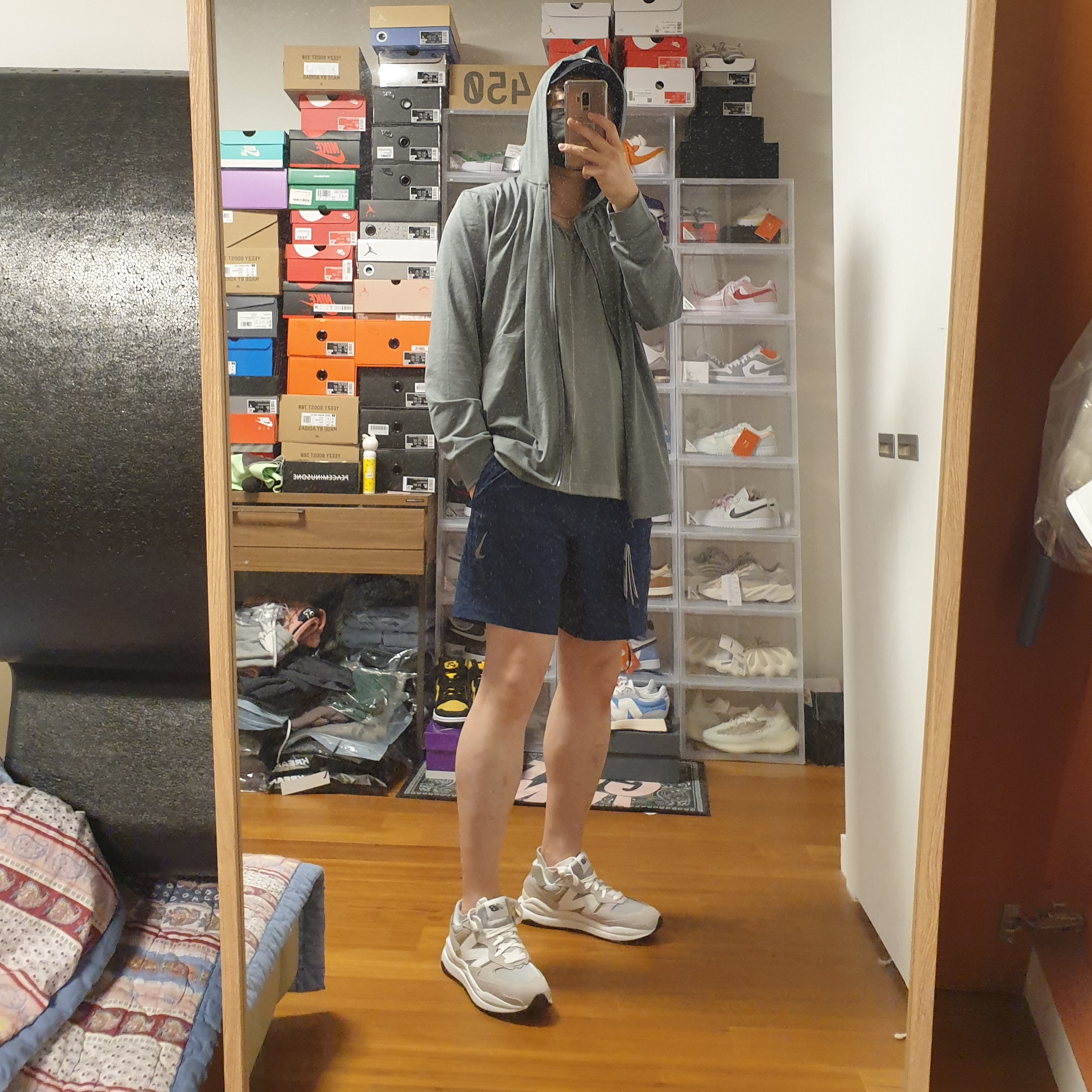 New Balance 5740 Dove Grey White 착용 스타일 - 4
