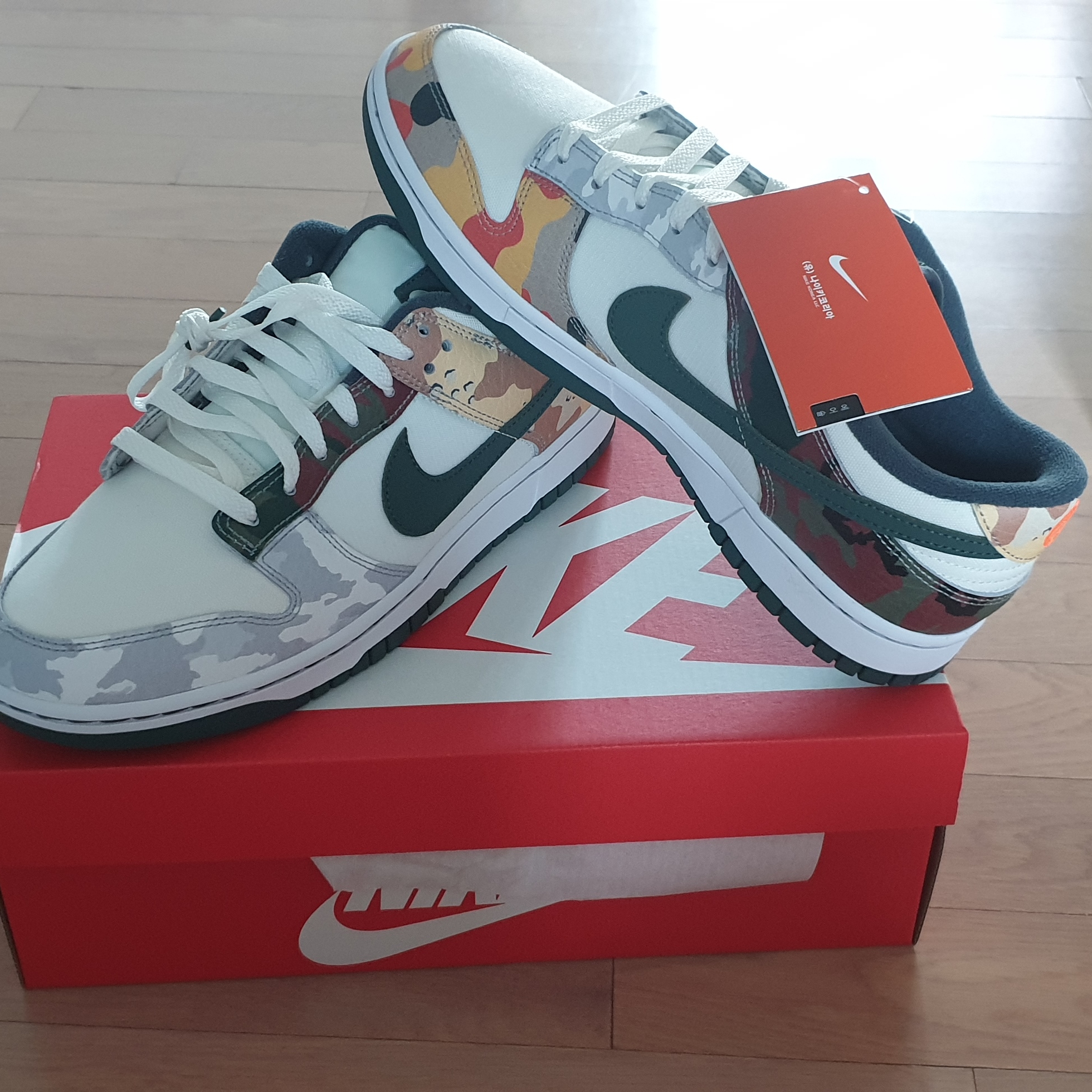 Nike Dunk Low SE Sail Multi Camo 착용 스타일