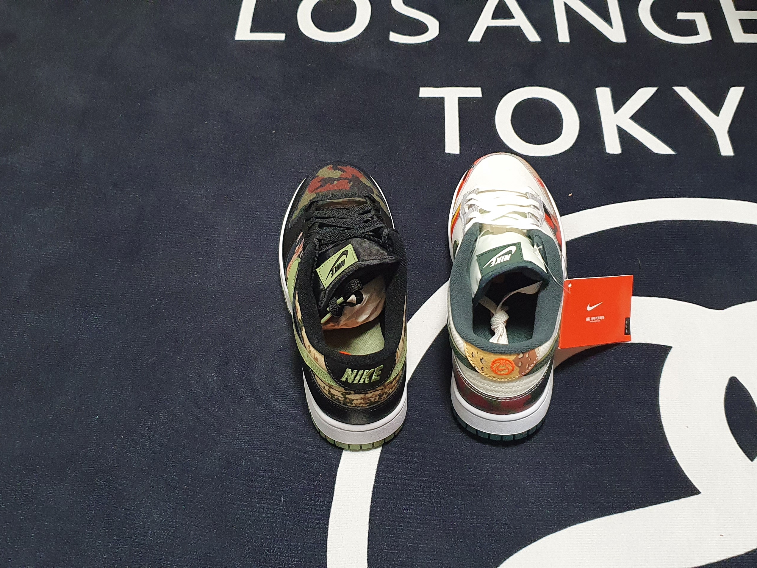 Nike Dunk Low SE Sail Multi Camo, Nike Dunk Low SE Black Multi Camo 착용 스타일 - 2