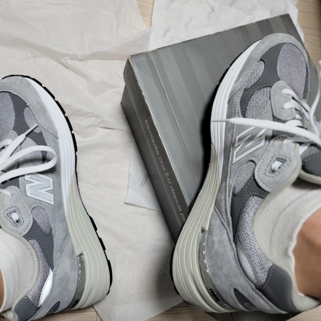 New Balance 992 Made in USA Grey - D Standard 착용 스타일 - 1