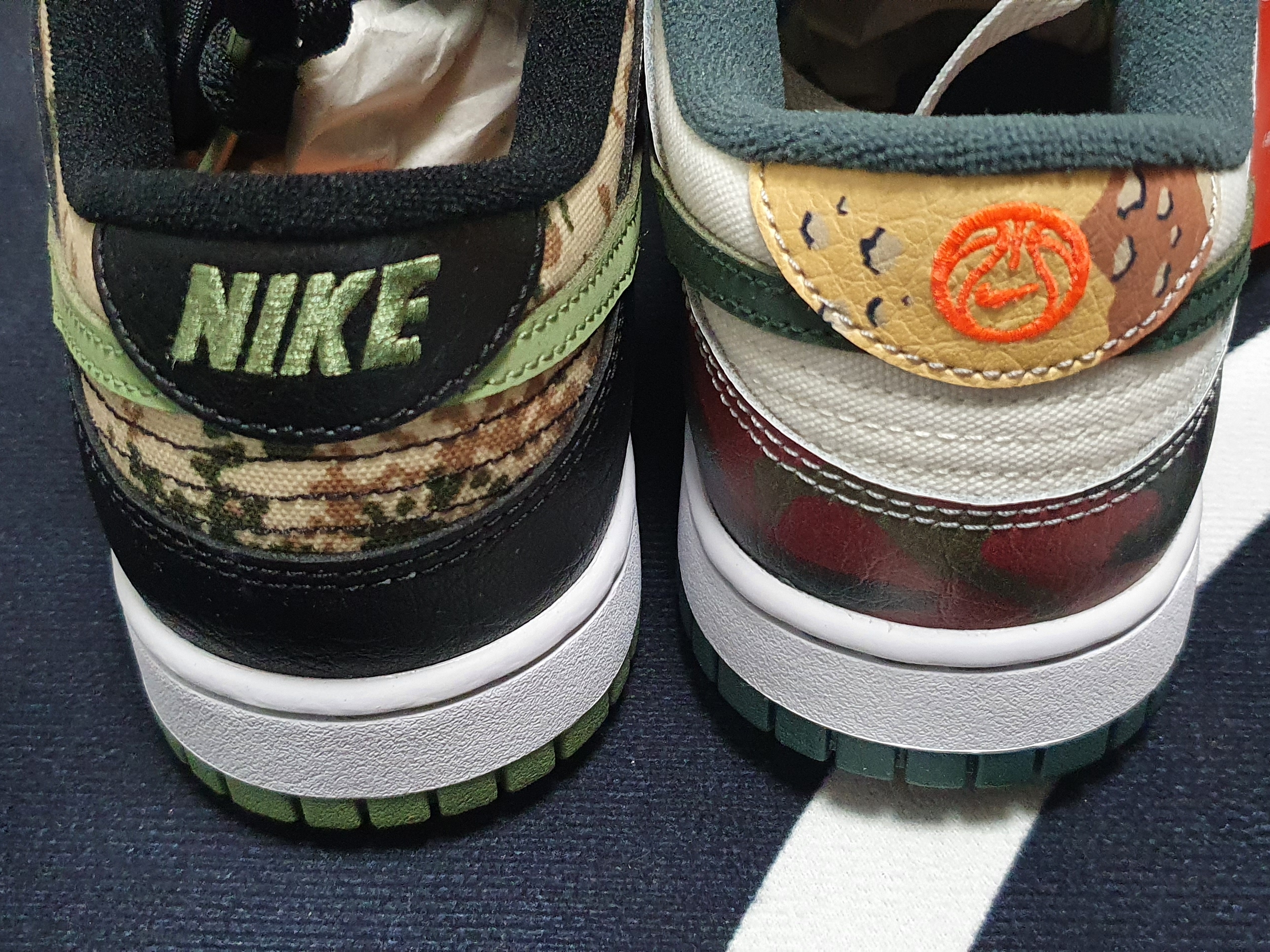 Nike Dunk Low SE Sail Multi Camo, Nike Dunk Low SE Black Multi Camo 착용 스타일 - 3