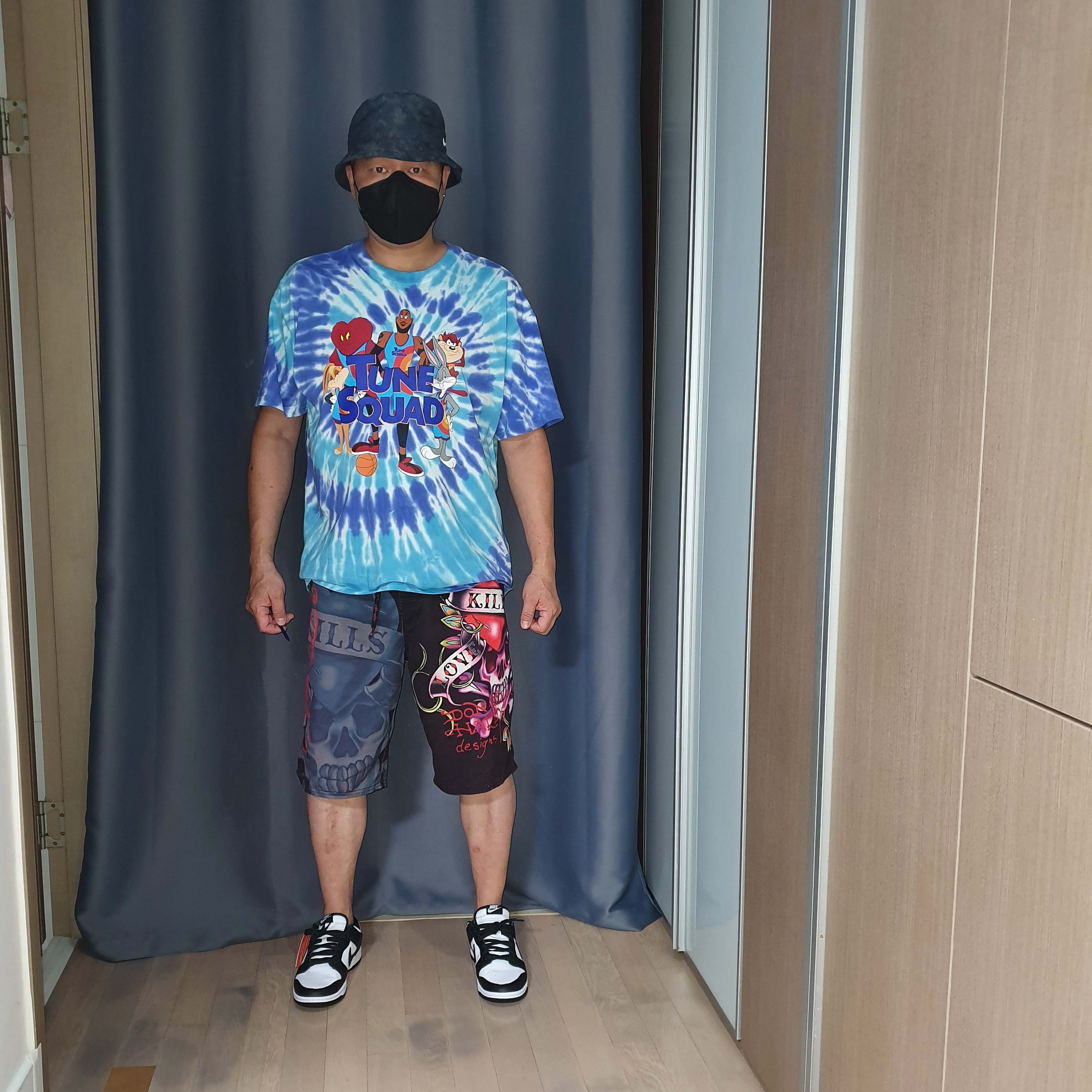 Nike Dunk Low Retro Black, Nike NRG Bucket Hat Black 착용 스타일 - 3