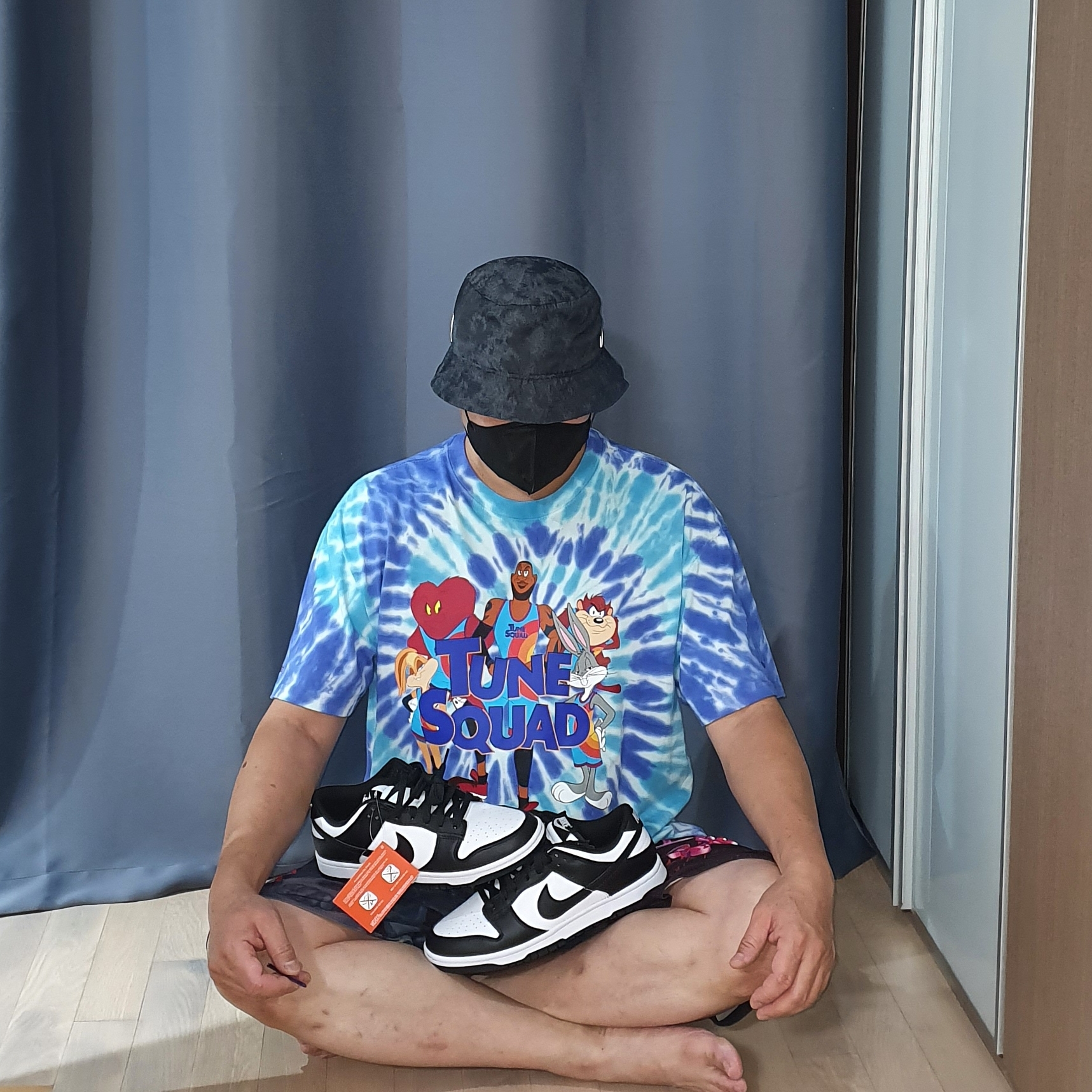 Nike Dunk Low Retro Black, Nike NRG Bucket Hat Black 착용 스타일 - 5