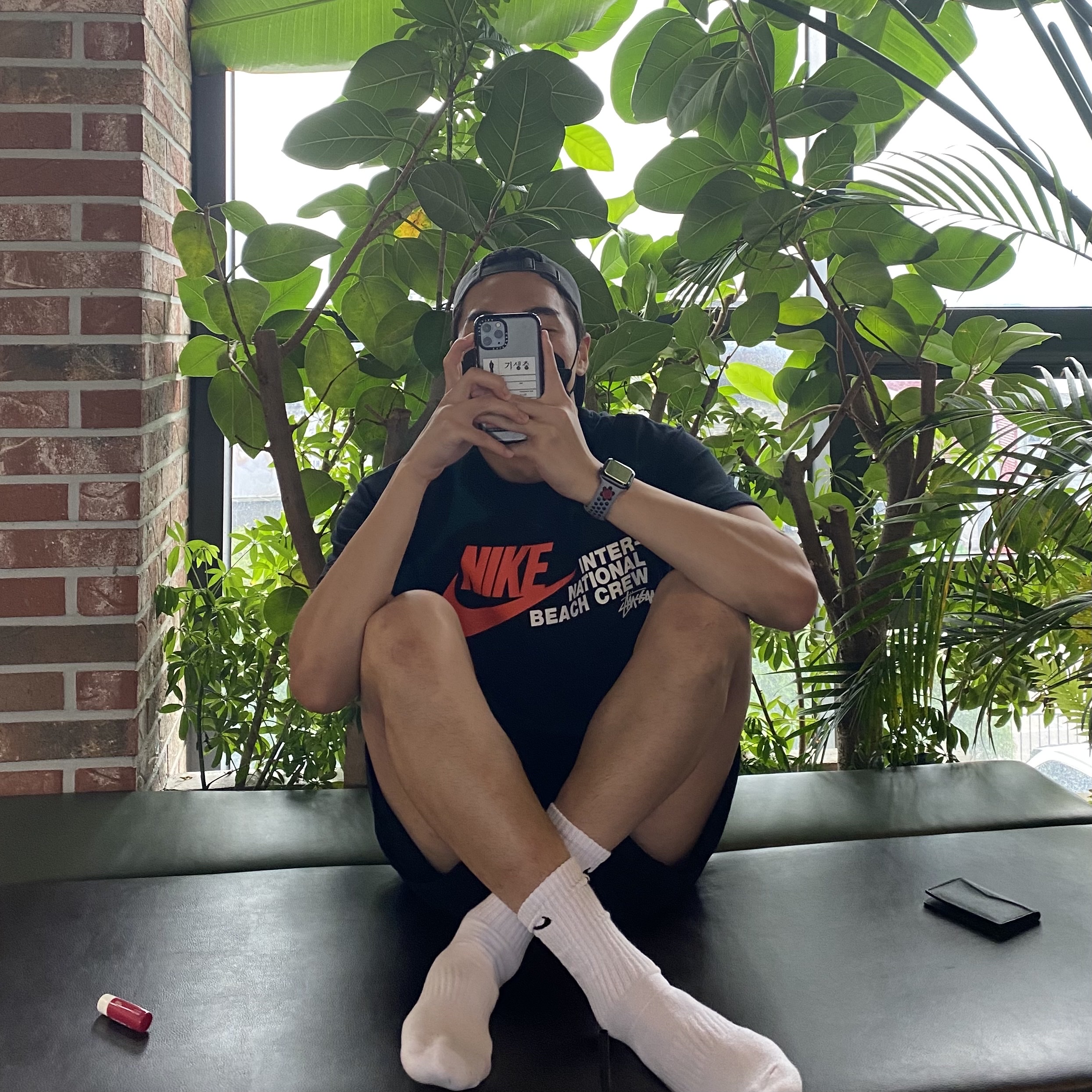 Nike x Stussy International Beach Crew T-Shirt Black - Asia 착용 스타일