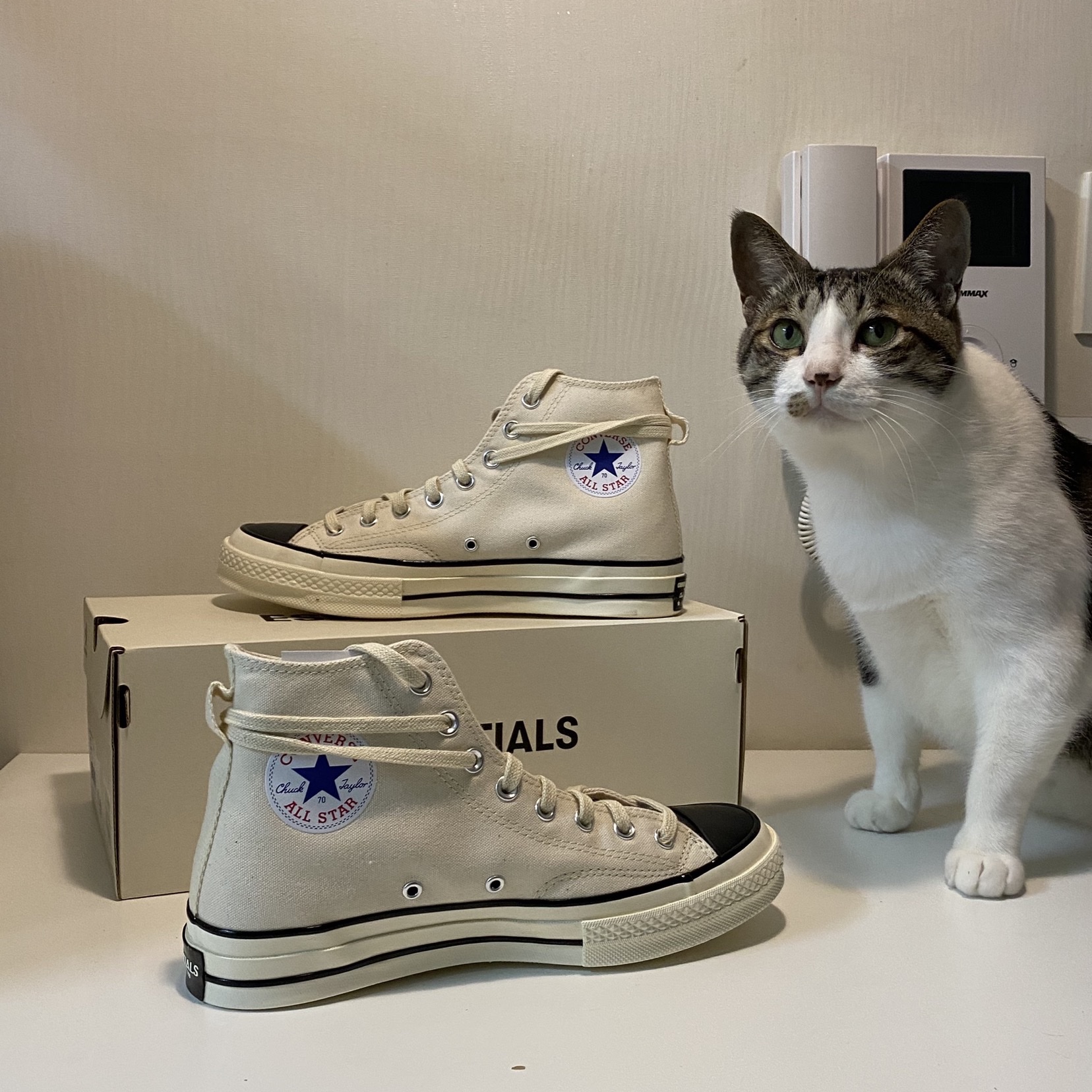 Converse x Fear of God Essentials Chuck 70 Hi Natural 2020 착용 스타일 - 2