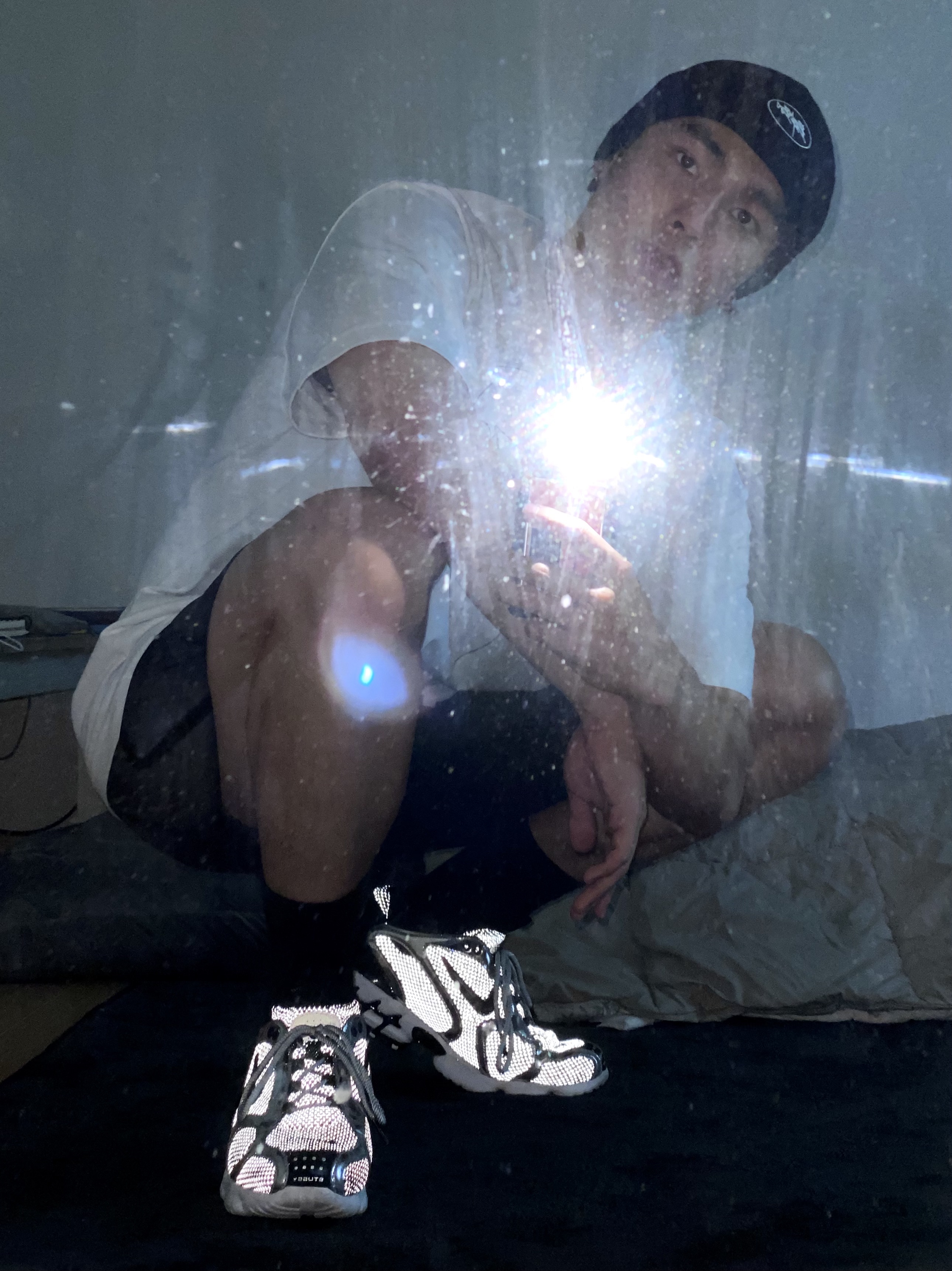 Nike x Stussy Air Zoom Spiridon Cage 2 Pure Platinum 착용 스타일 - 2