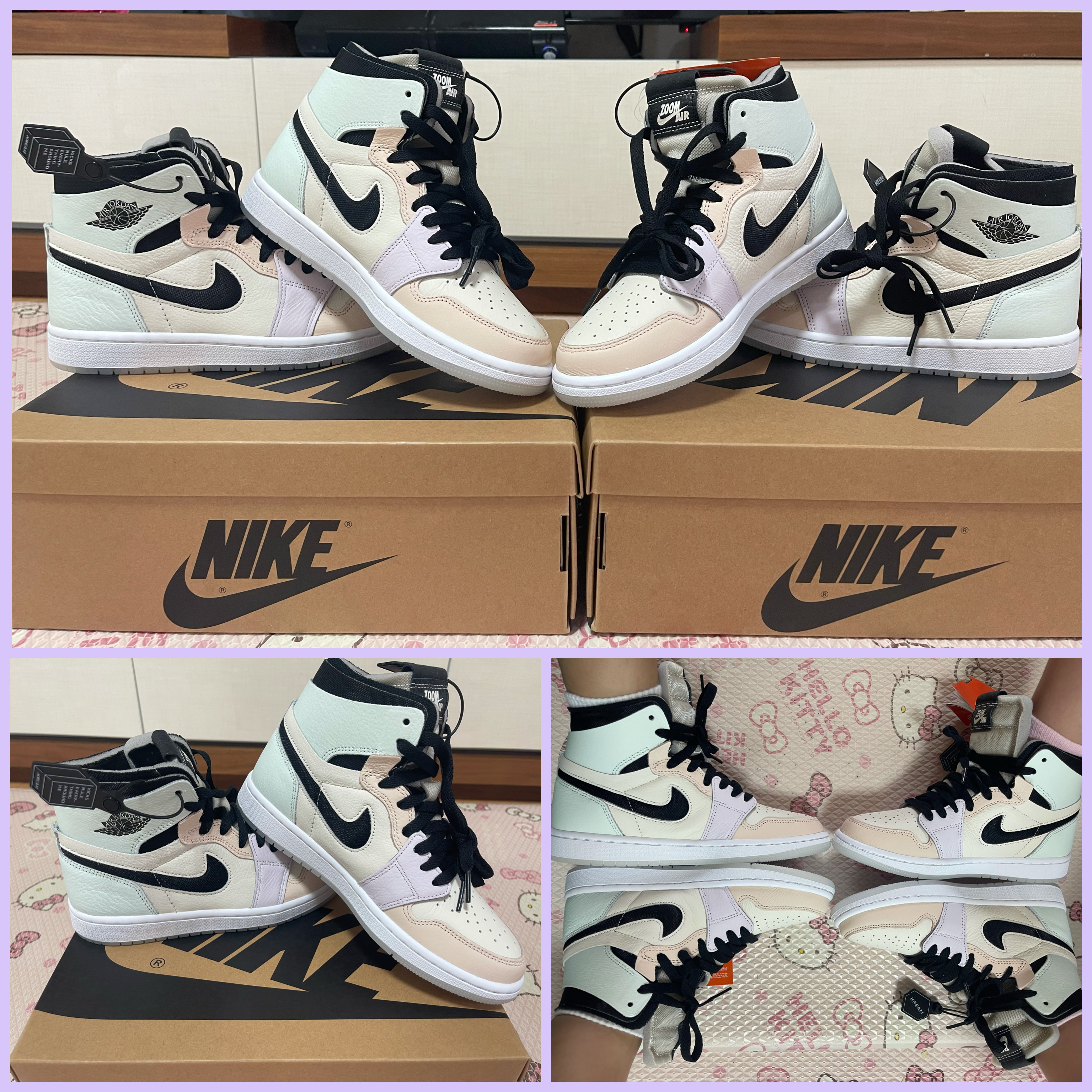 (TD) Jordan 11 Retro Low Legend Blue, (W) Jordan 1 Zoom Air CMFT Pale Ivory 착용 스타일 - 2