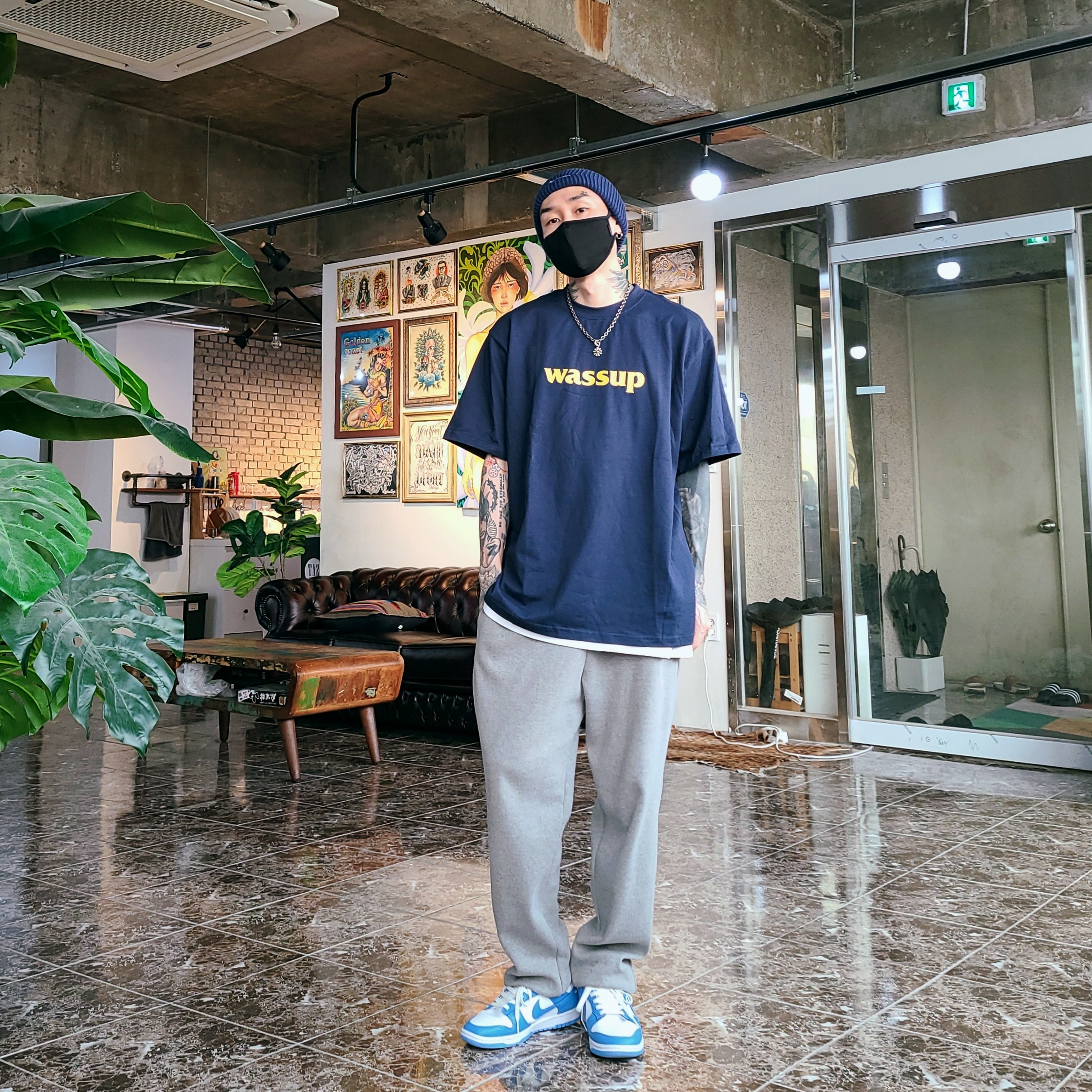 Supreme Loose Gauge Beanie Navy - 20FW, Nike Dunk Low Retro University Blue 착용 스타일