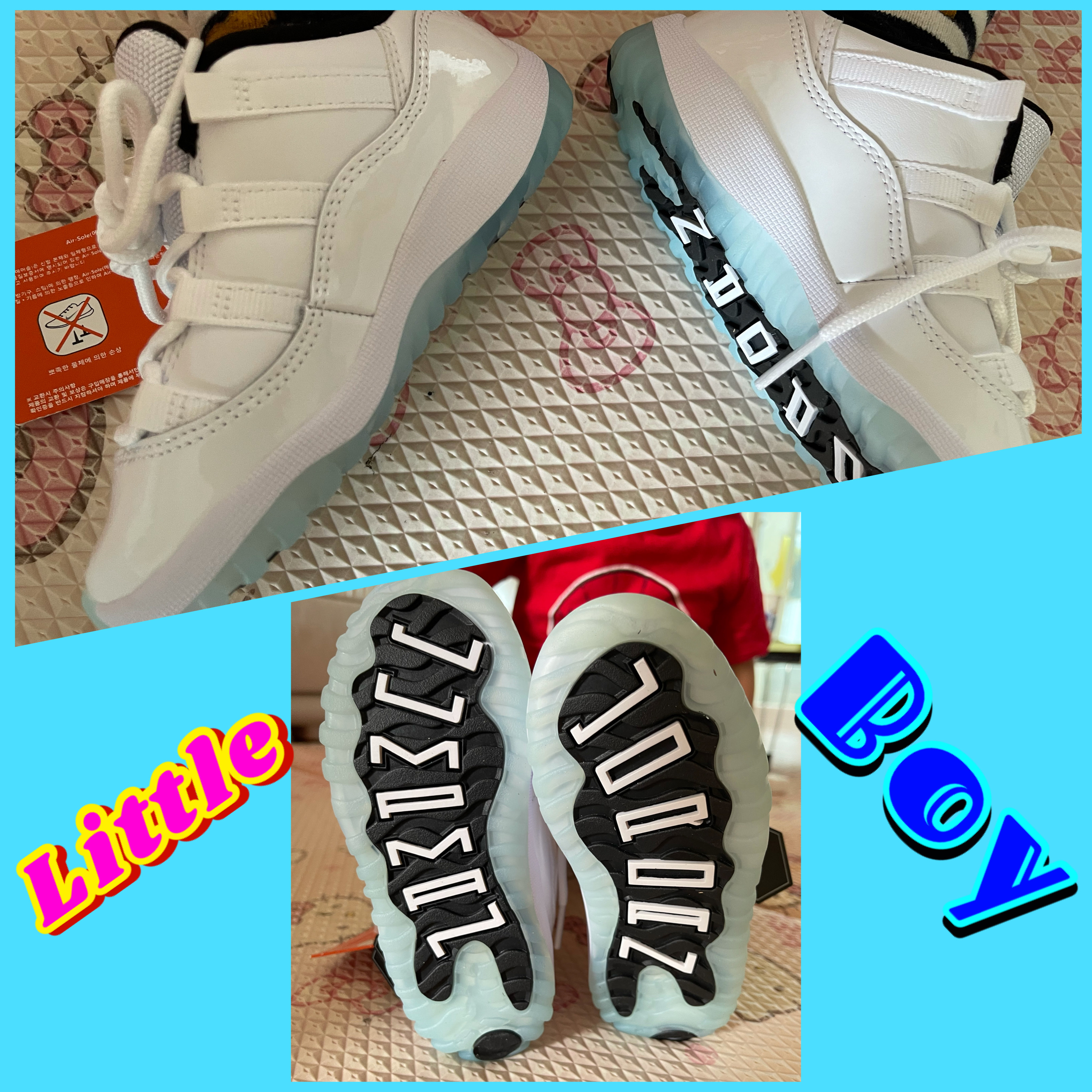 (TD) Jordan 11 Retro Low Legend Blue, (W) Jordan 1 Zoom Air CMFT Pale Ivory 착용 스타일 - 1
