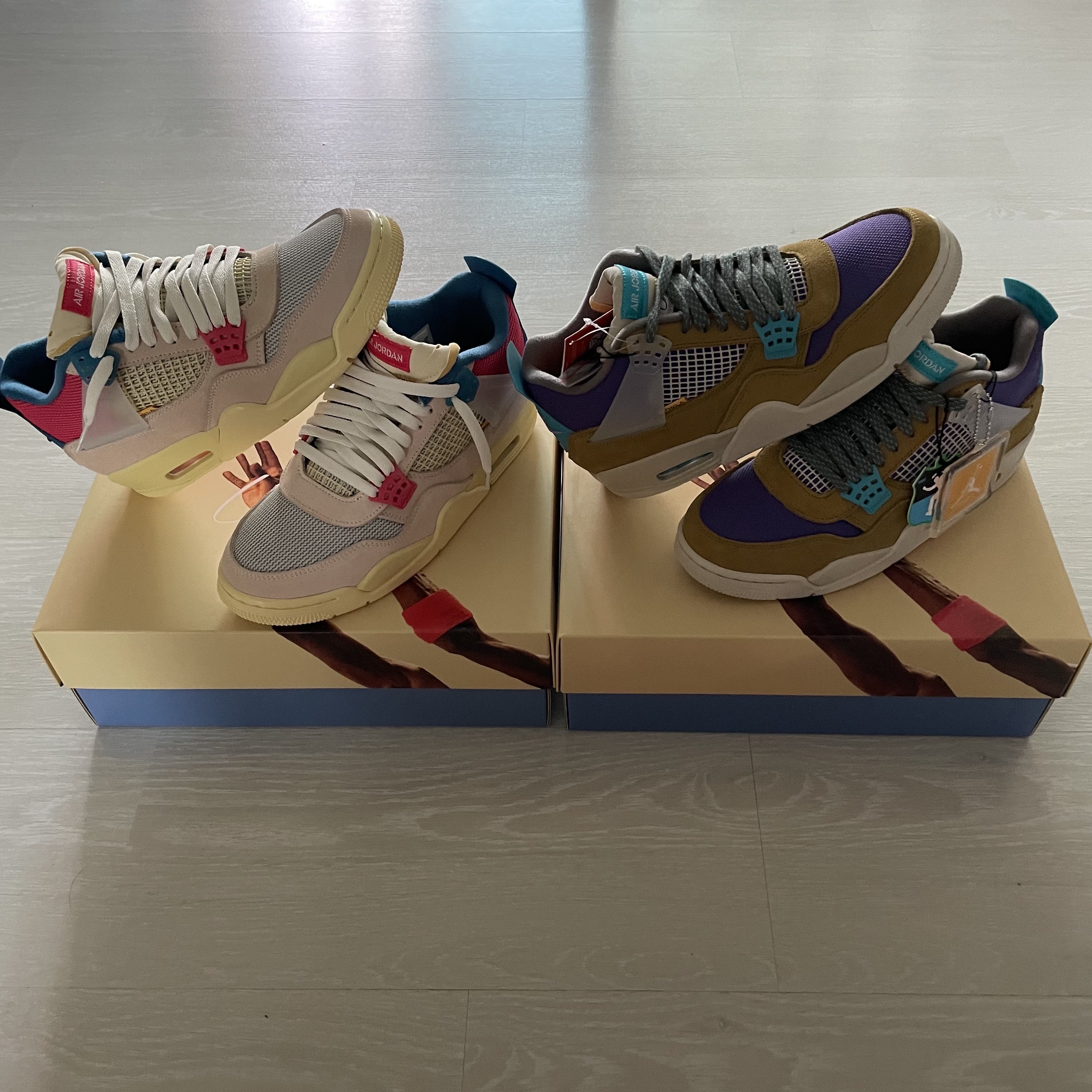 Jordan 4 x Union Retro SP Desert Moss, Jordan 4 x Union Retro Guava Ice 착용 스타일 - 2