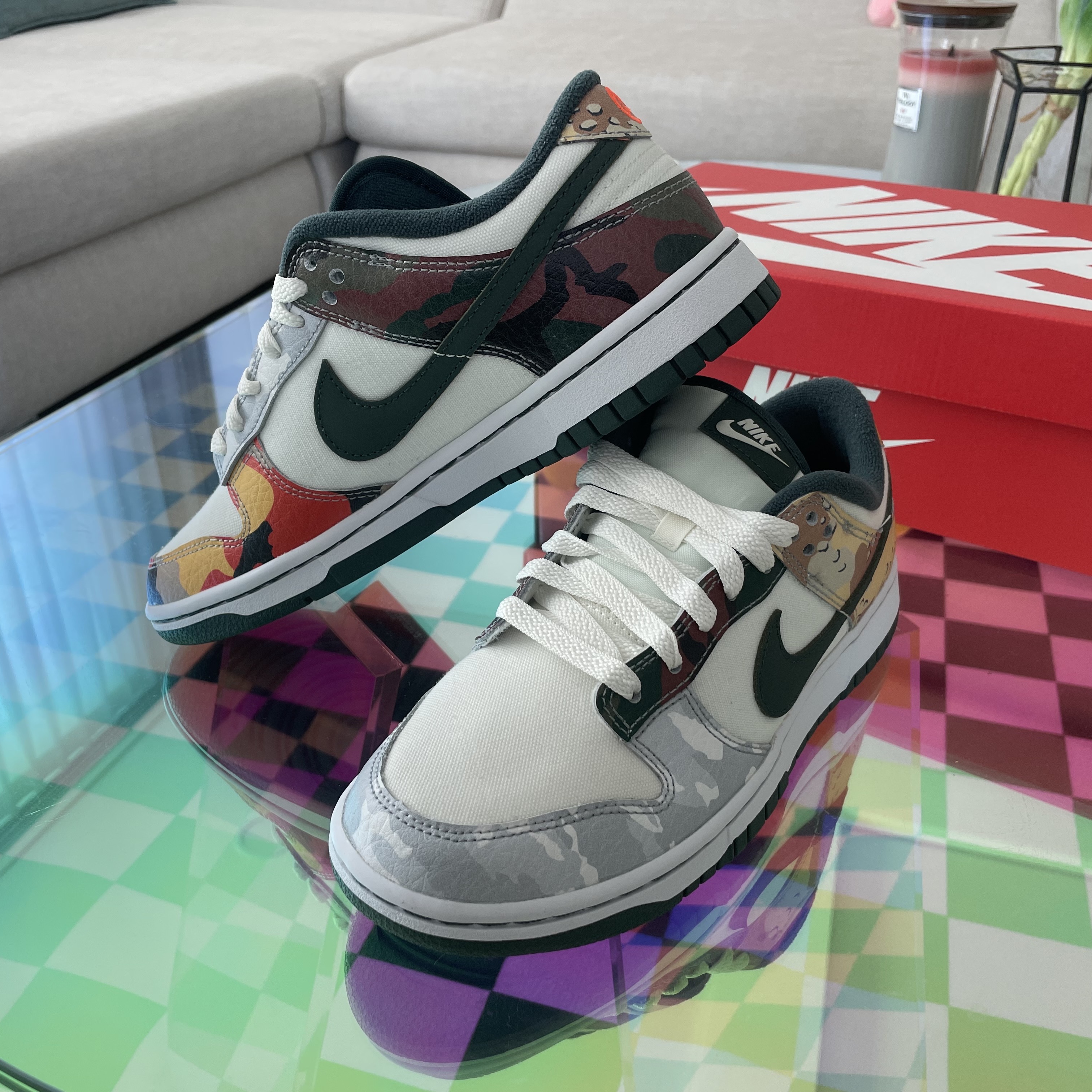 Nike Dunk Low SE Sail Multi Camo 착용 스타일 - 1