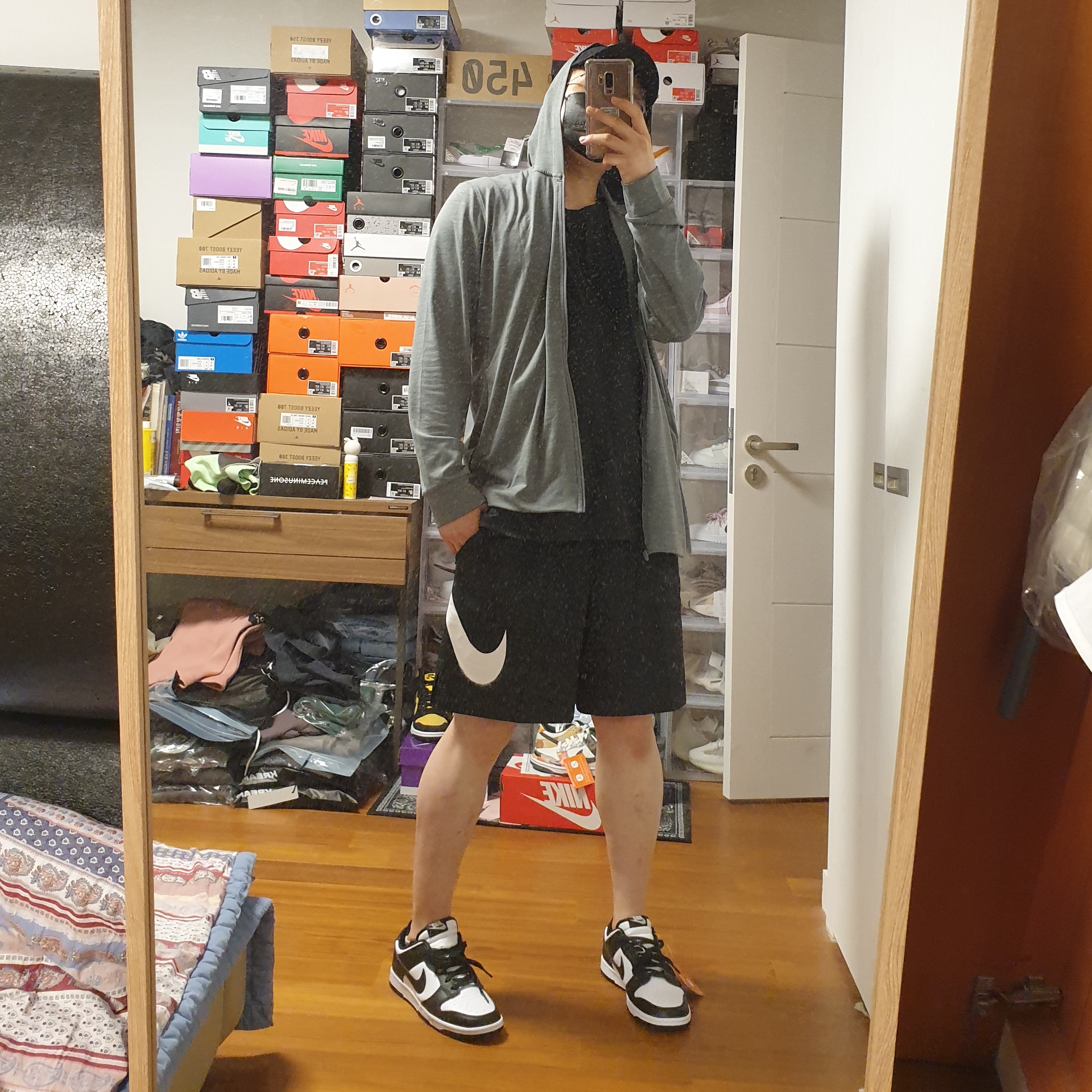 Nike Dunk Low Retro Black 착용 스타일 - 4
