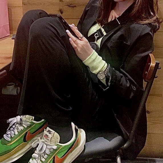 Nike x Sacai LDWaffle Green Multi 착용 스타일