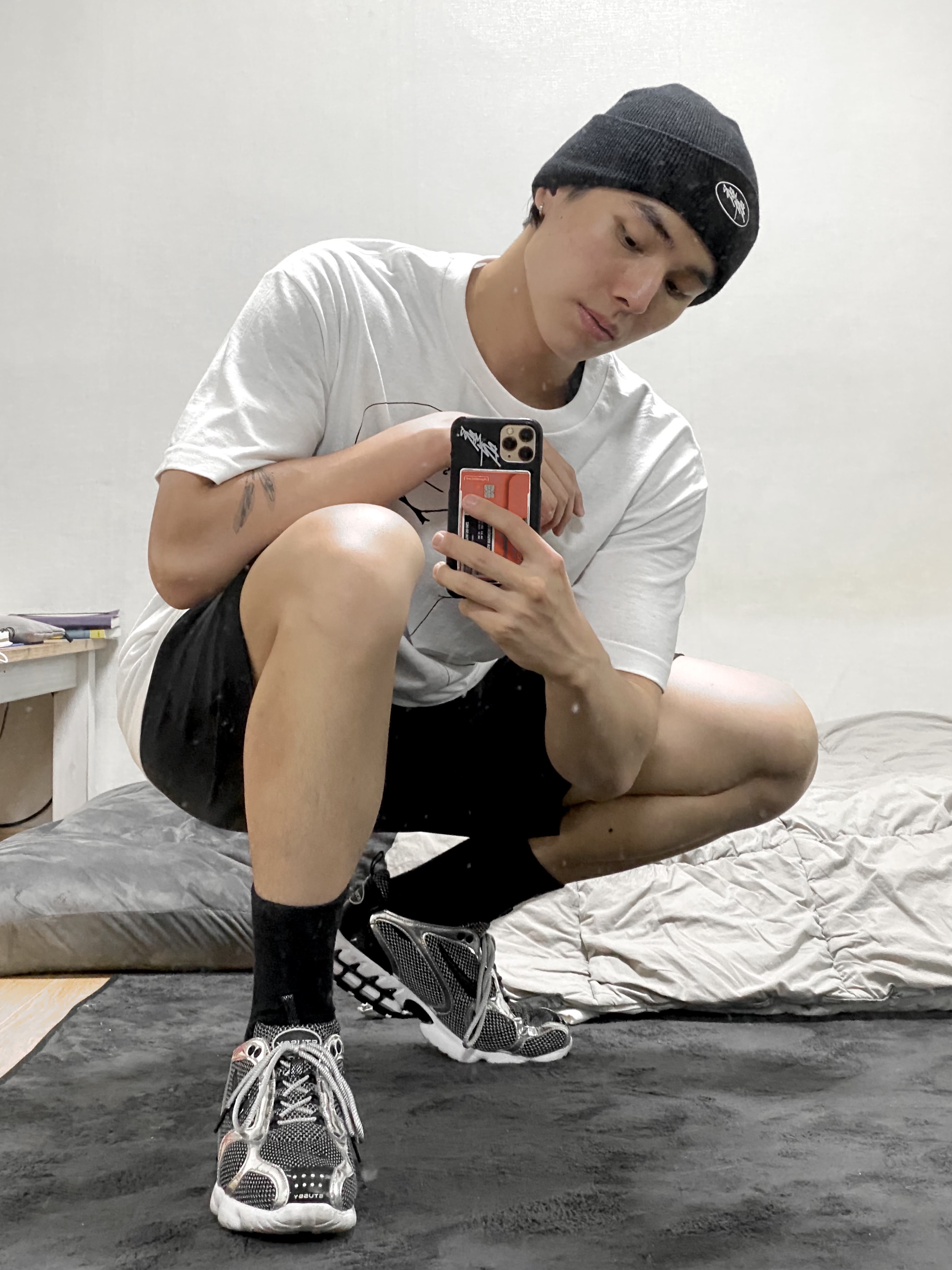Nike x Stussy Air Zoom Spiridon Cage 2 Pure Platinum 착용 스타일 - 1