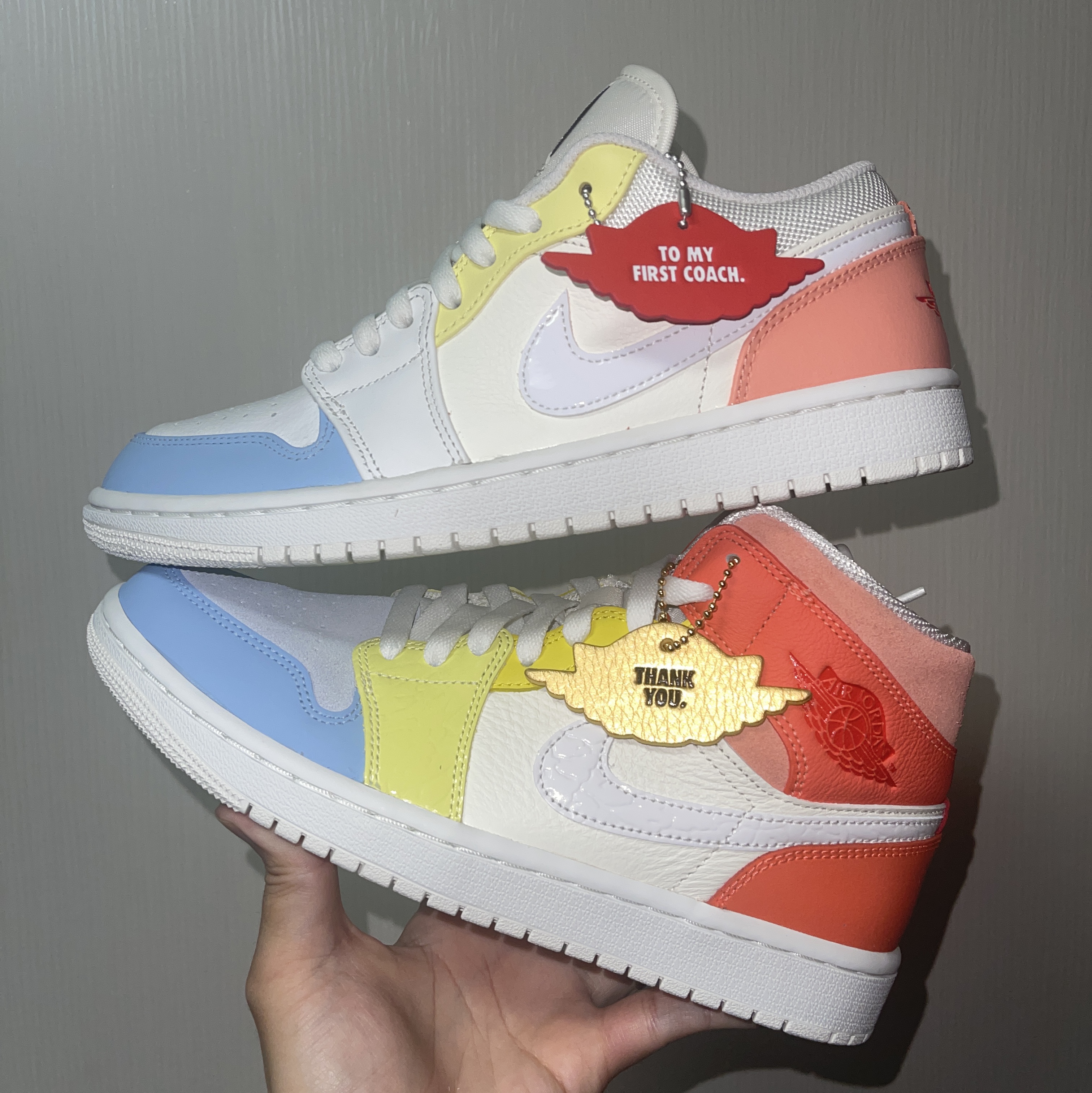 Jordan 1 Low To My First Coach, (W) Jordan 1 Mid To My First Coach 착용 스타일