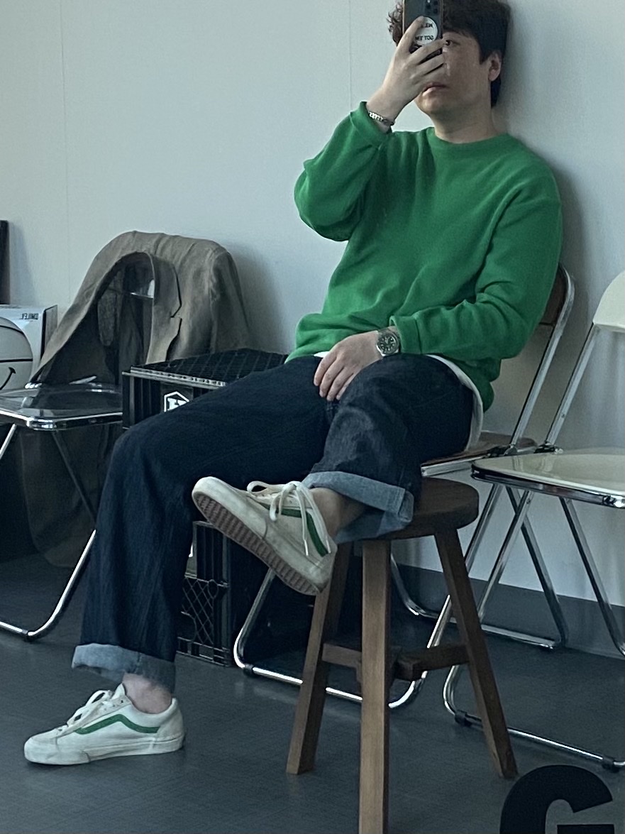 Vans Style 36 Marshmallow Jolly Green 착용 스타일