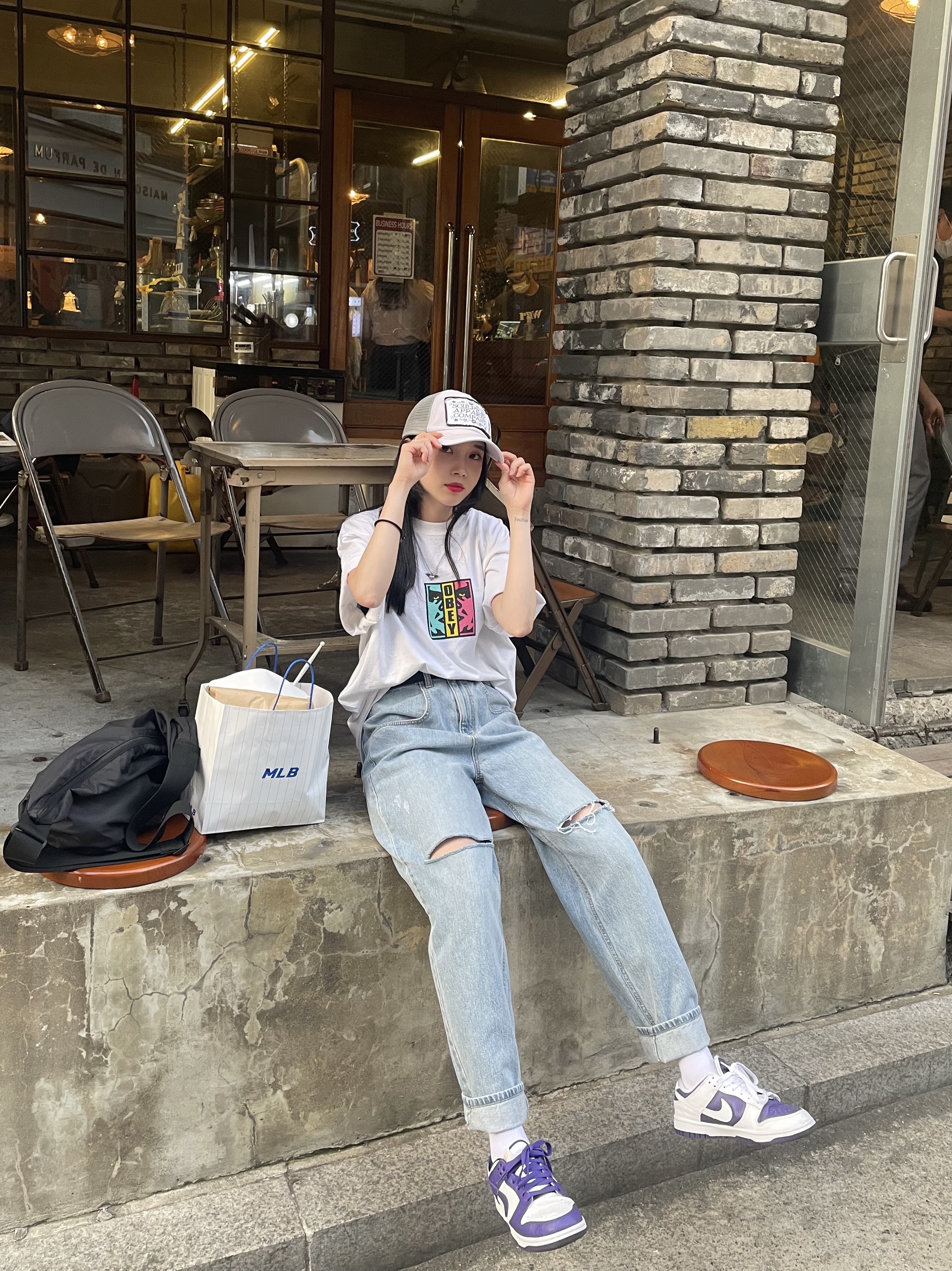 (W) Nike Dunk Low SE Flip 착용 스타일