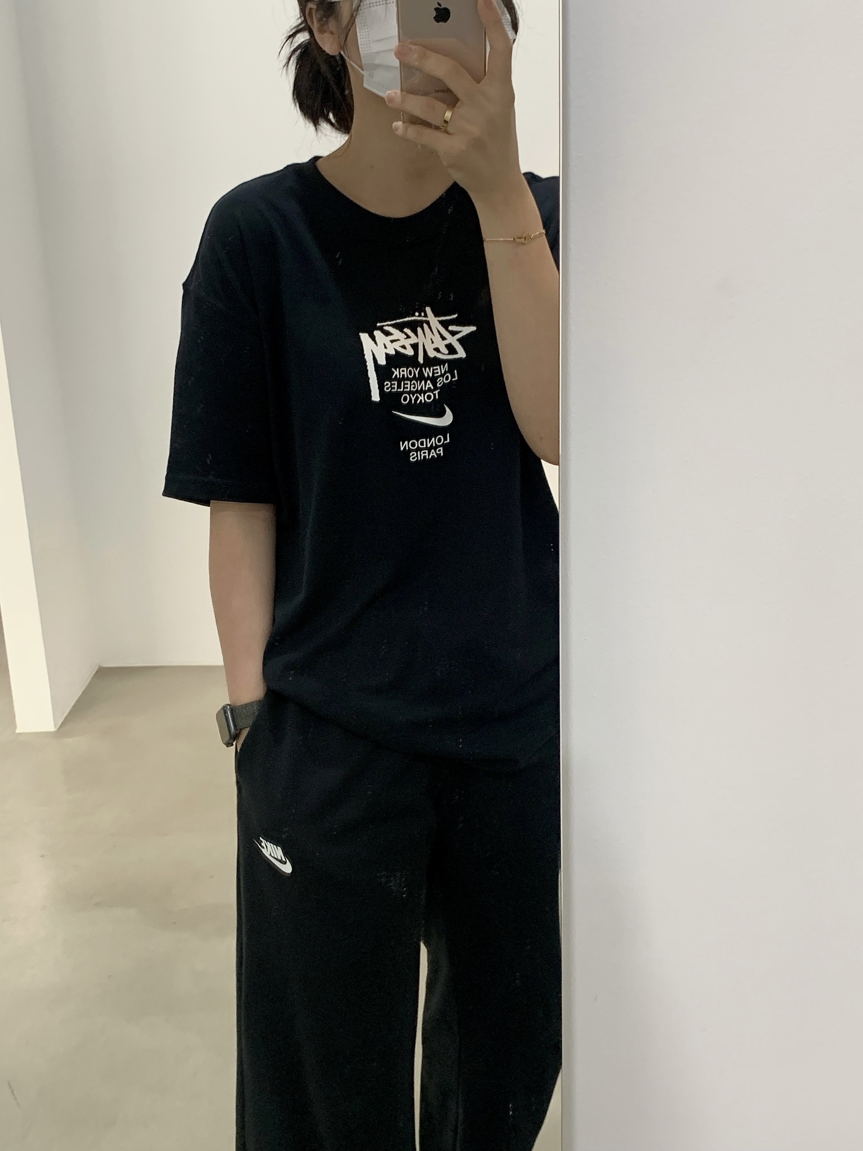 Nike x Stussy WT T-Shirt Black - Asia 착용 스타일