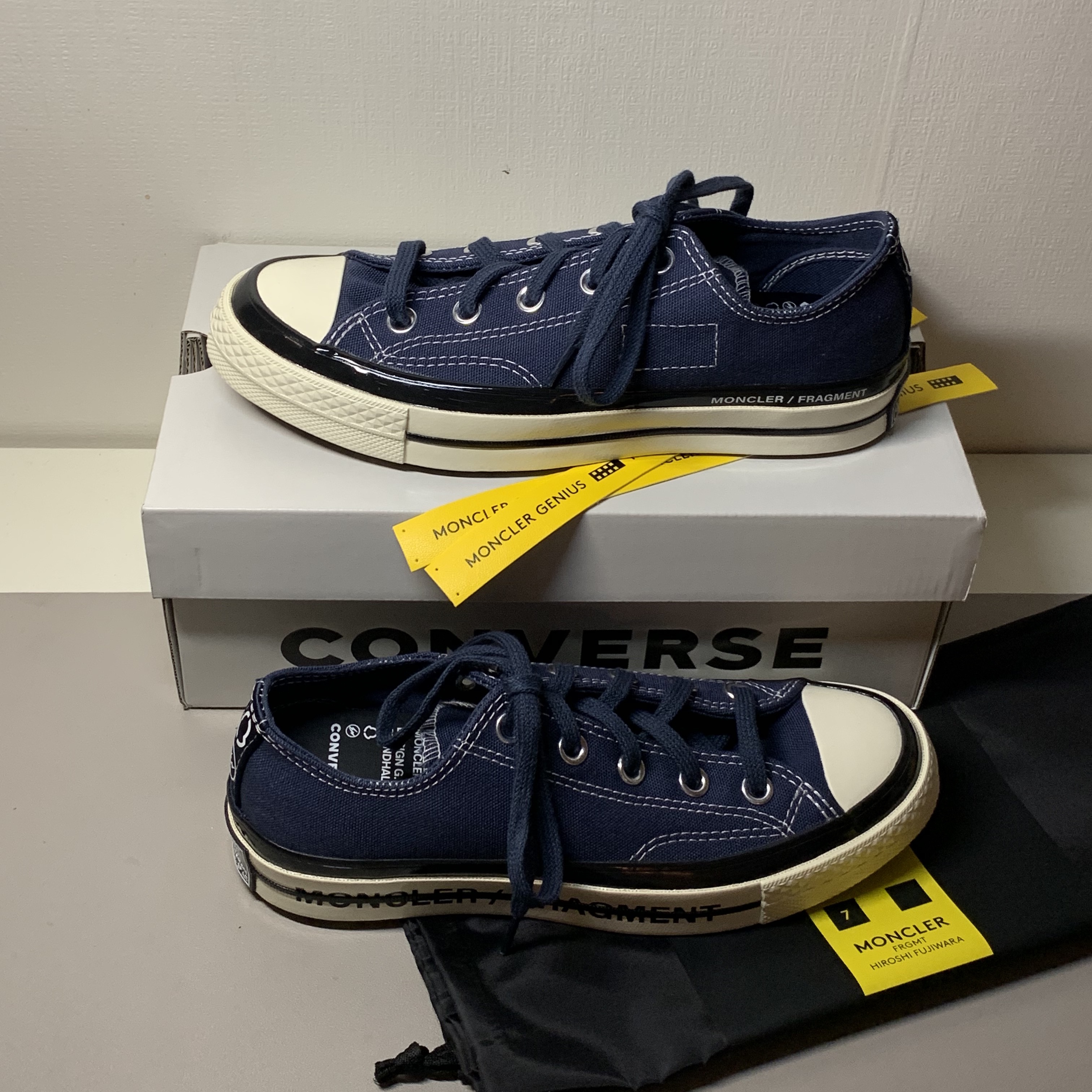 Converse x Moncler x Fragment Chuck 70 Ox Fraylor III Insignia Blue 착용 스타일