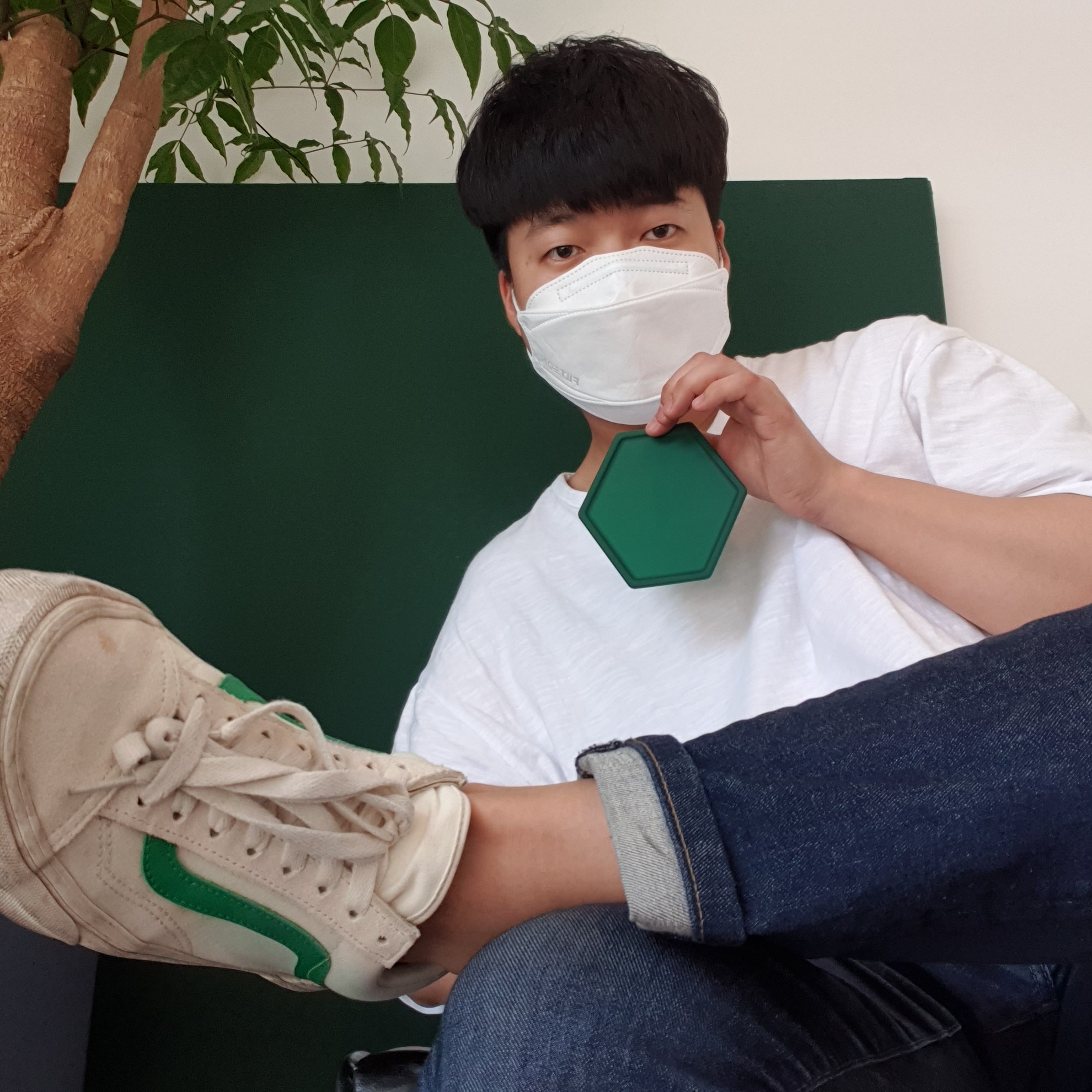 Vans Style 36 Marshmallow Jolly Green 착용 스타일