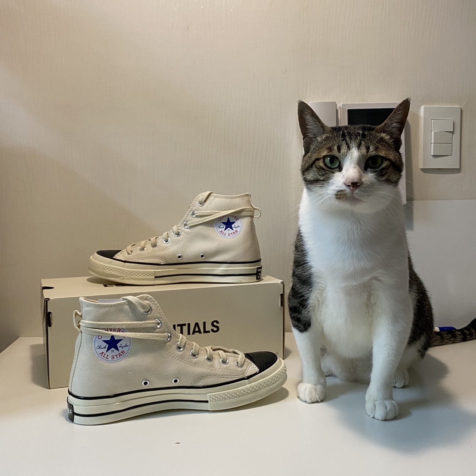 Converse x Fear of God Essentials Chuck 70 Hi Natural 2020 착용 스타일 - 1