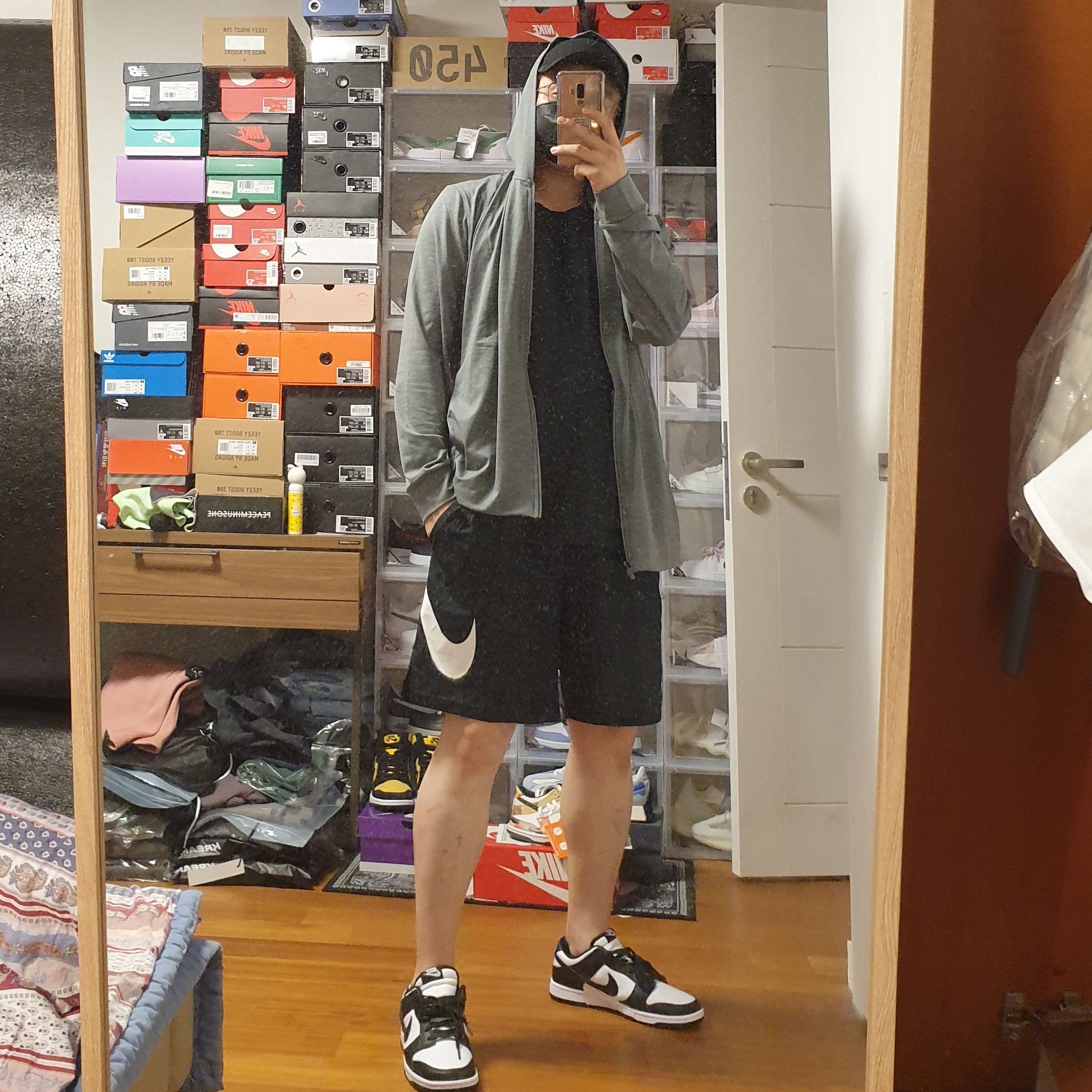Nike Dunk Low Retro Black 착용 스타일 - 3