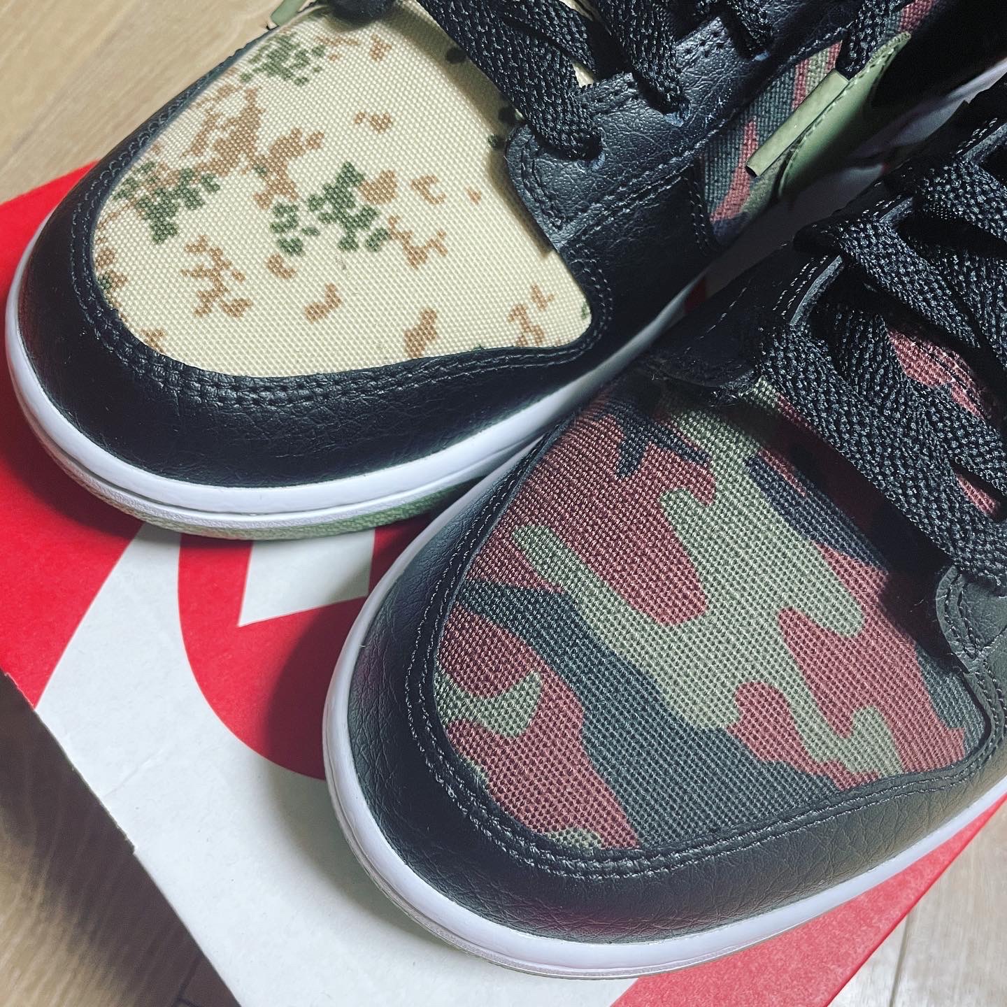 Nike Dunk Low SE Black Multi Camo 착용 스타일 - 5