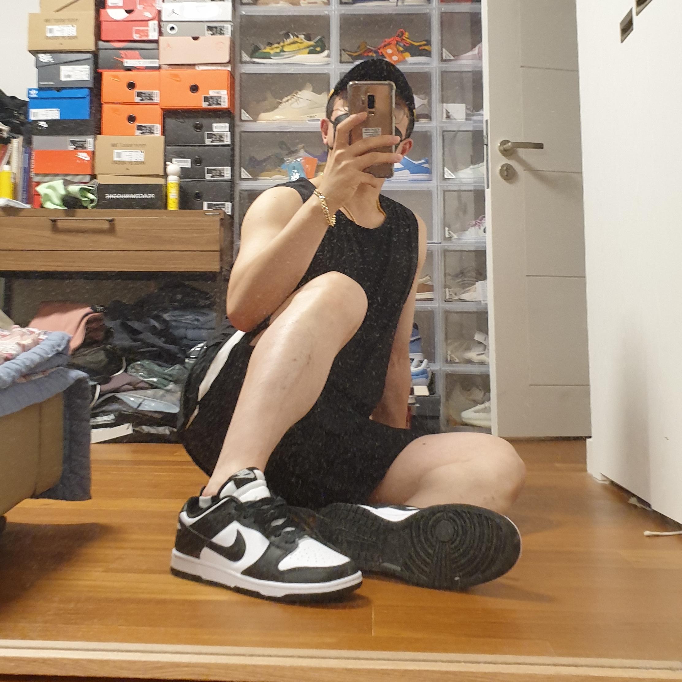 Nike Dunk Low Retro Black 착용 스타일 - 5