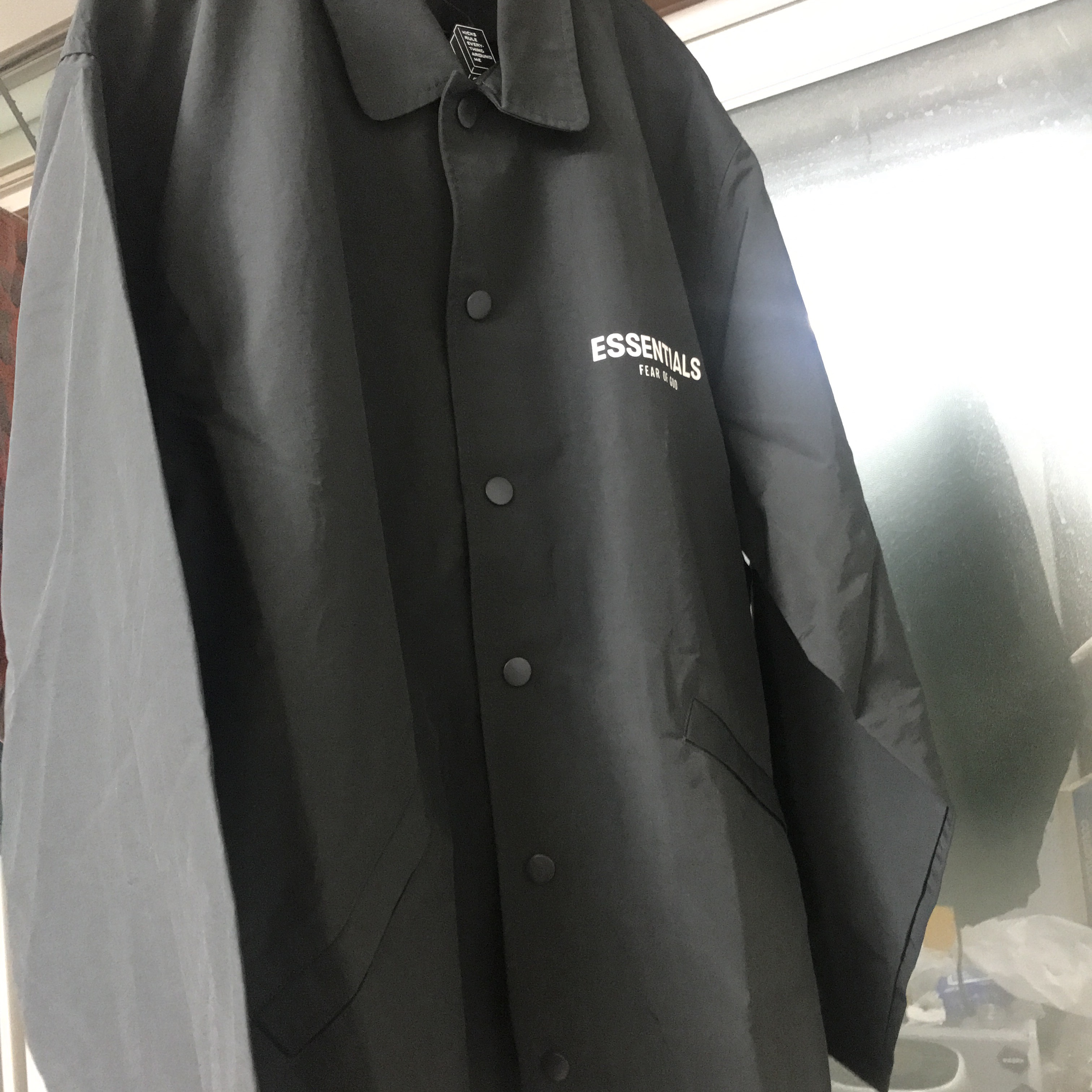 Essentials Coach Jacket Dark Slate/Stretch Limo/Black - 20FW 착용 스타일 - 3